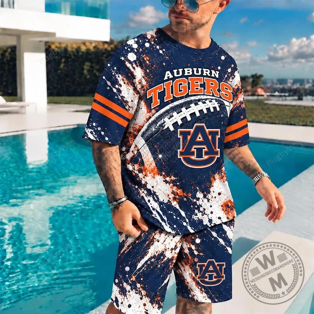 Auburn Tigers Football Team Splatter Paint Design T-Shirt
