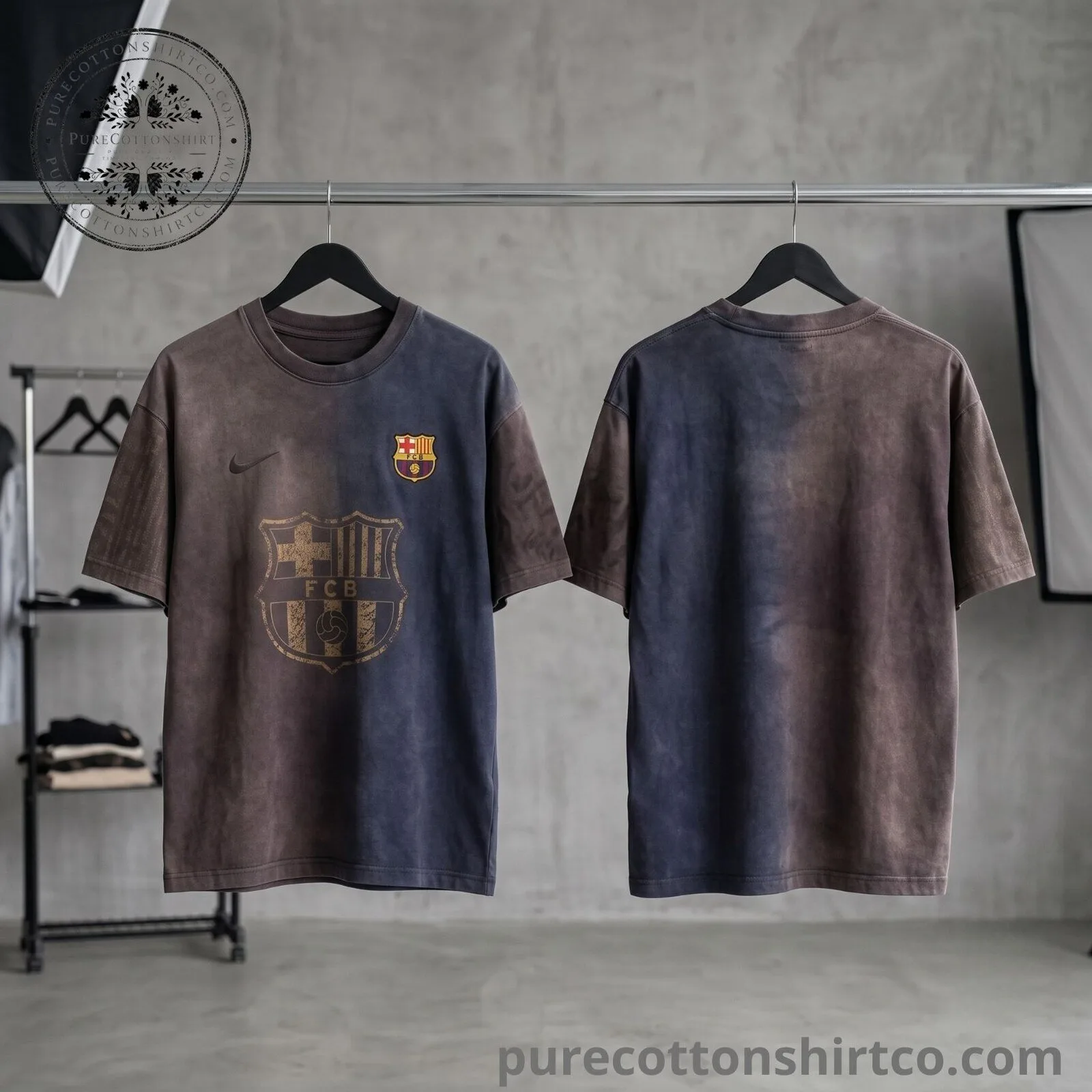 Travis Scott x FC Barcelona Washed Spray Logo Shirt Hoodie