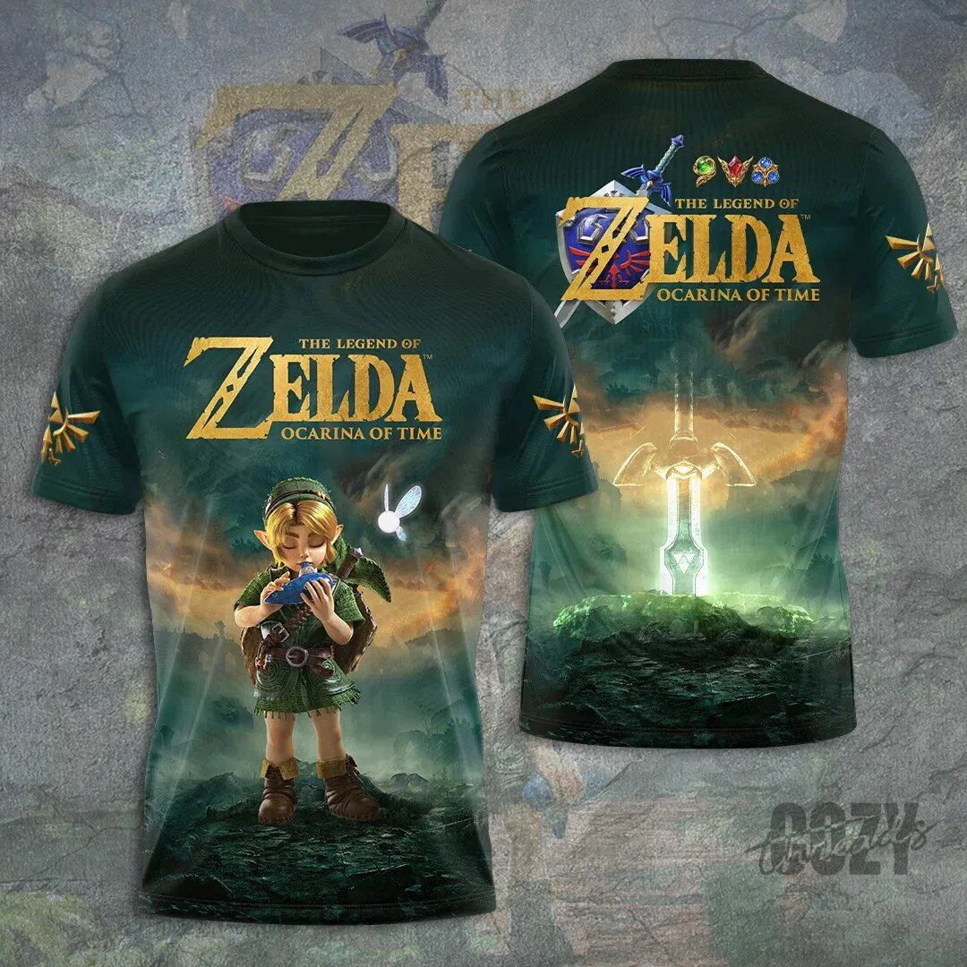 The Legend of Zelda Ocarina of Time Link Playing Ocarina Graphic T-Shirt