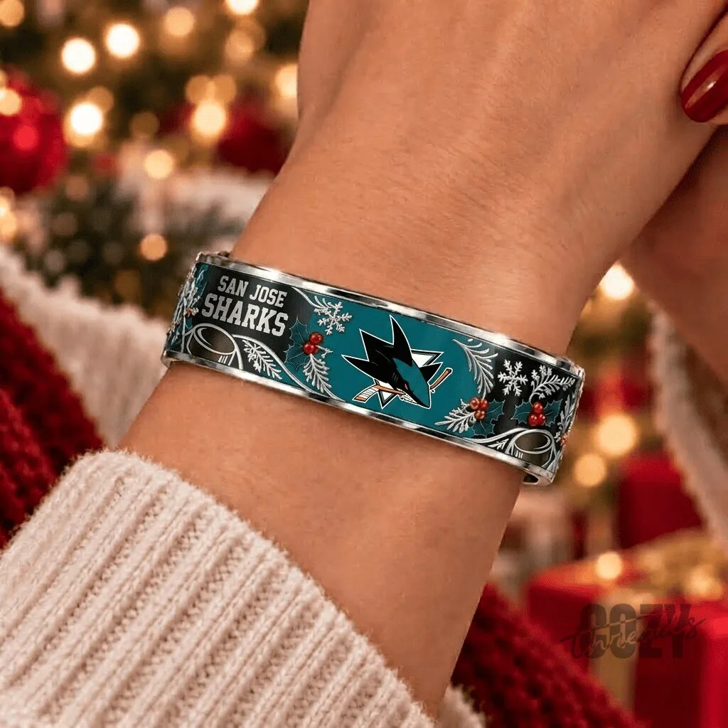 San Jose Sharks National Hockey League Christmas Bracelet