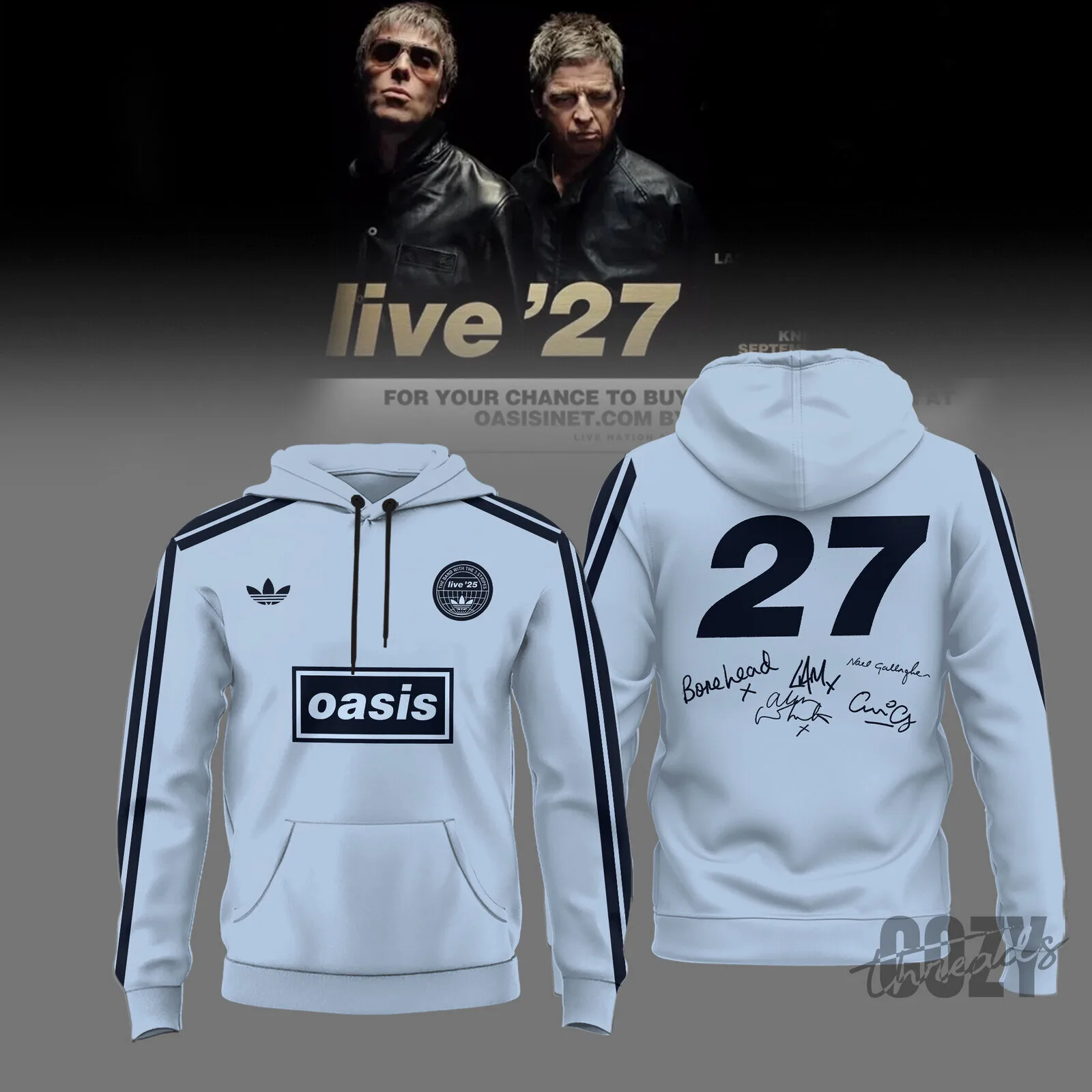 Oasis Band Live 27 Concert Tour Music Album Cover Art Hoodie