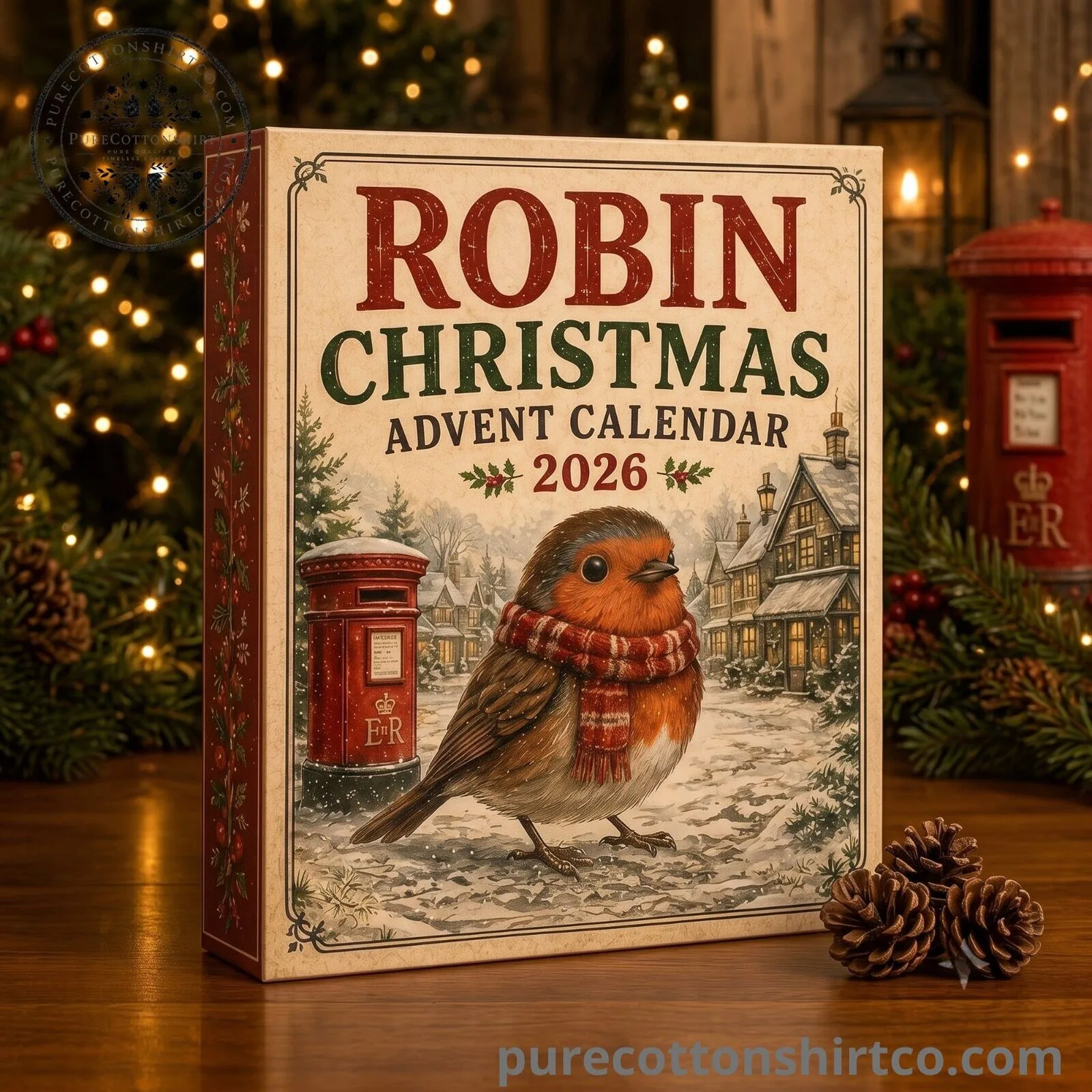 Robin Redbreast Christmas Advent Calendar 2026 - Vintage Bird Lover Countdown Box 3 Robin Redbreast Christmas Advent Calendar 2026 - Vintage Bird Lover Countdown Box