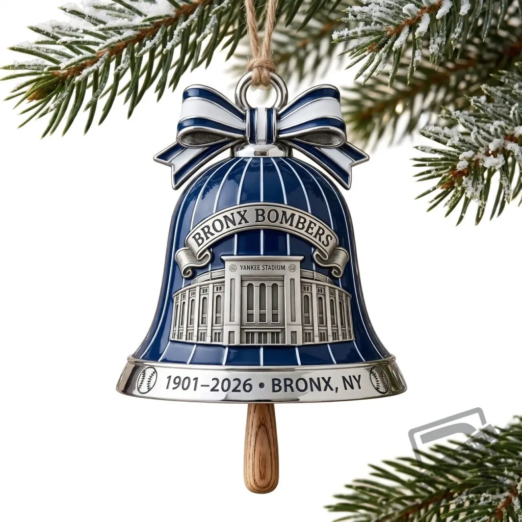 "Top 2026 Anniversary Ornaments to Celebrate Christmas and Milestones" 21 New York Yankees Bronx Bombers 125th Anniversary Christmas Bell Ornament (1901-2026)