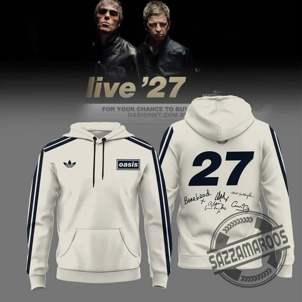 Oasis Live '27 Signatures Vintage Hoodie Shirt