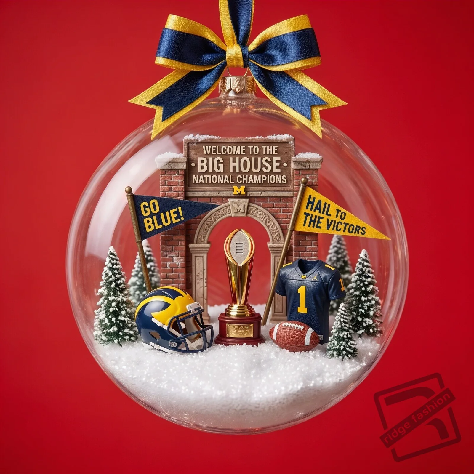 Michigan Wolverines National Champions Christmas Tree Ornament