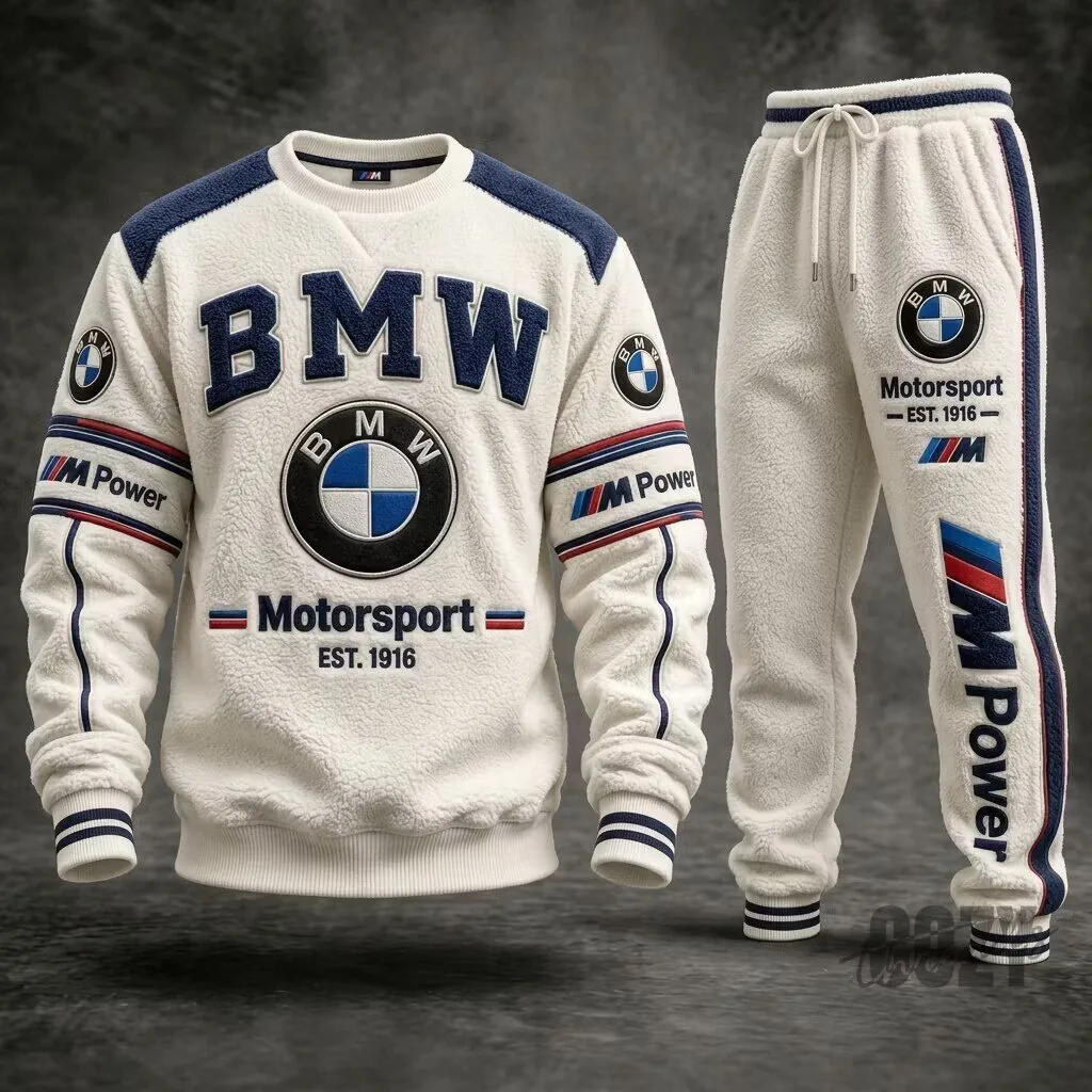BMW Motorsport Est 1916 Fleece Crewneck Sweatshirt and Jogger Pants Set