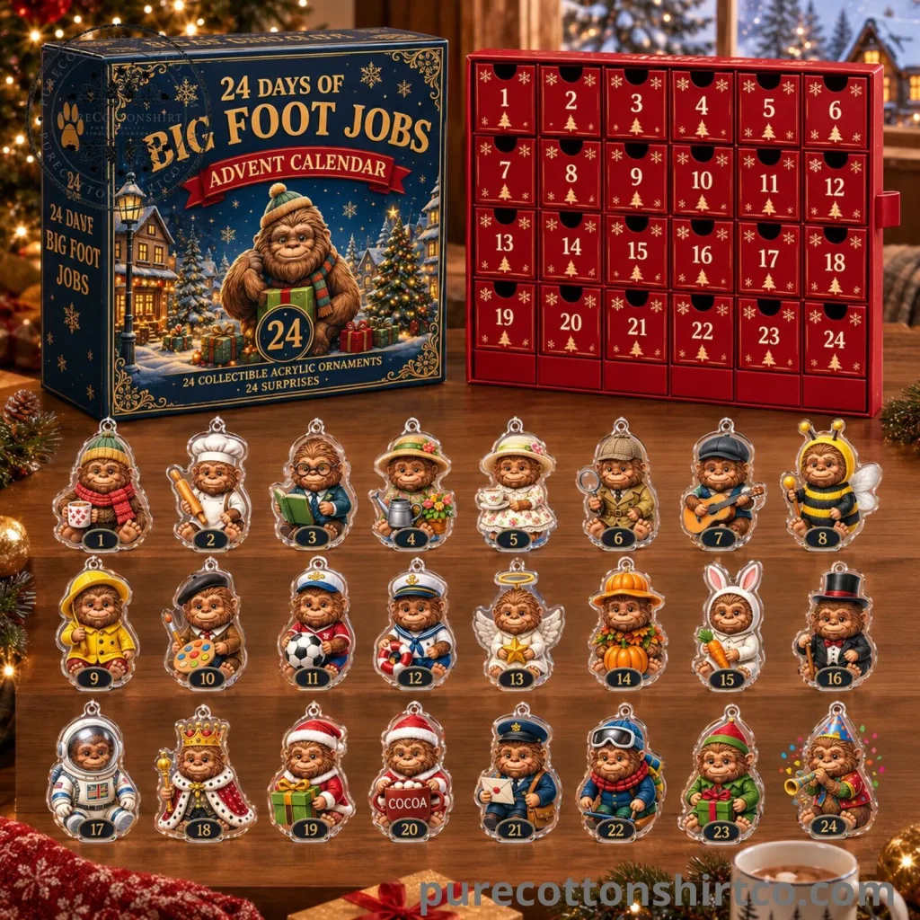 Bigfoot Jobs Christmas Advent Calendar - 24 Days 2D Flat Acrylic Ornaments Countdown Box Bigfoot Jobs Christmas Advent Calendar - 24 Days 2D Flat Acrylic Ornaments Countdown Box