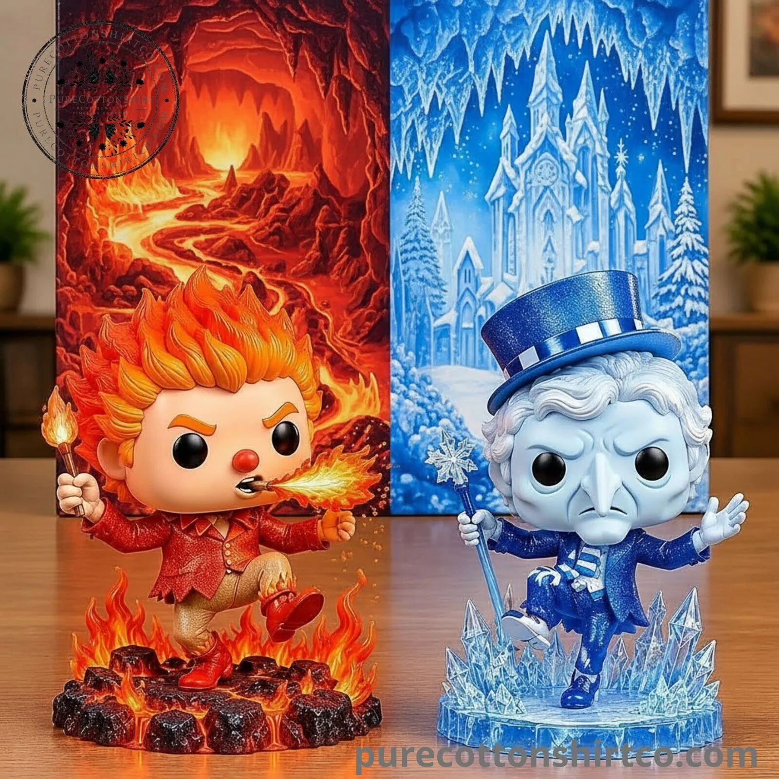 Heat Miser and Snow Miser Figurine Set - Miser Brothers Collectible Statues