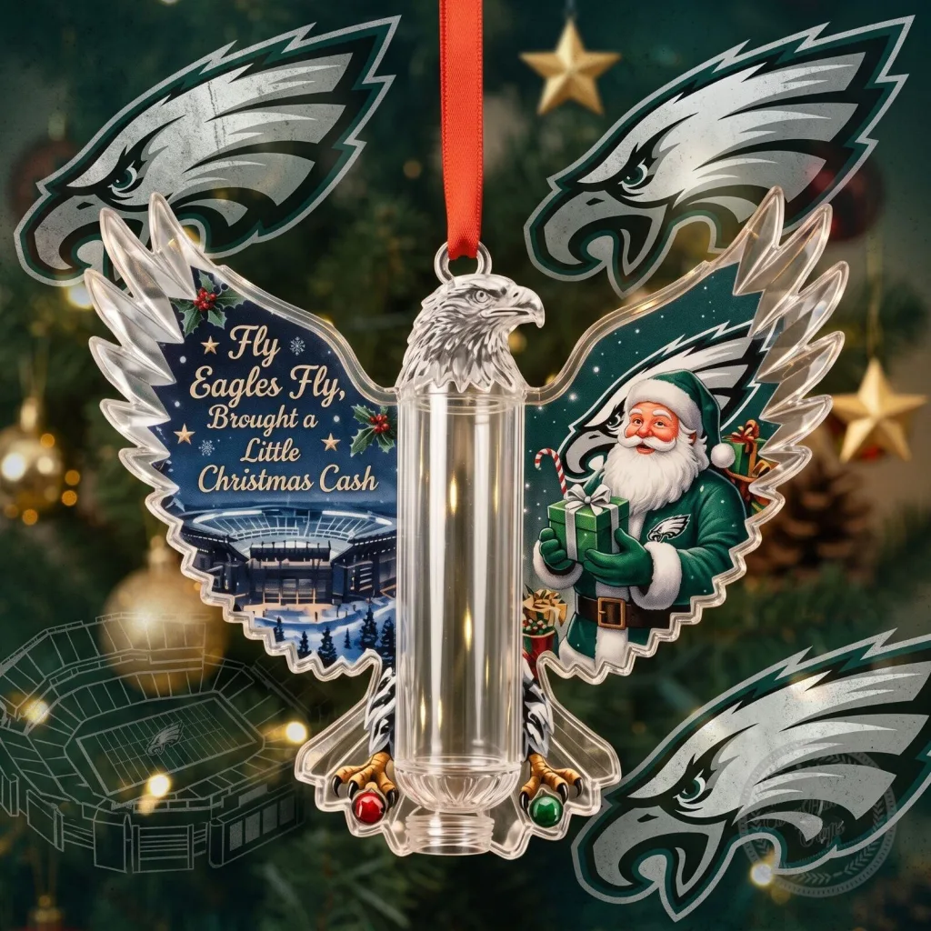 Philadelphia Eagles Money Holder Christmas Ornament - 2D Flat Acrylic Tree Decor Philadelphia Eagles Money Holder Christmas Ornament - 2D Flat Acrylic Tree Decor