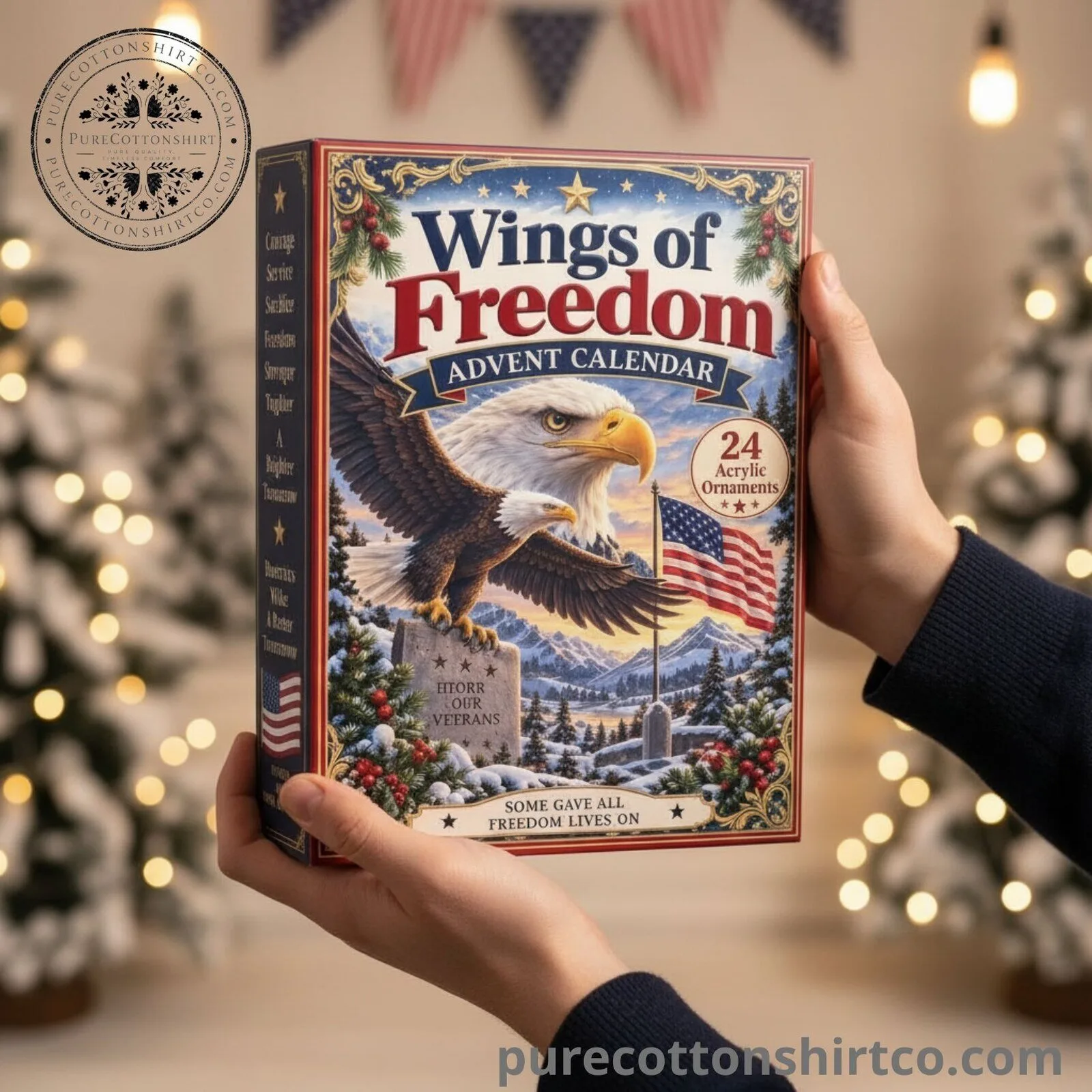 Wings of Freedom Christmas Advent Calendar - 24 Days 2D Flat Acrylic Ornaments Countdown Box 7 Wings of Freedom Christmas Advent Calendar - 24 Days 2D Flat Acrylic Ornaments Countdown Box