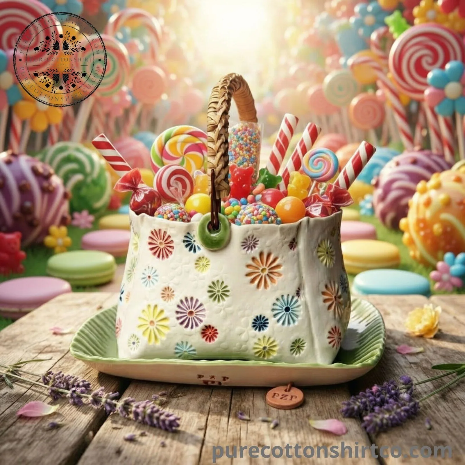 Candy Land Handbag - Novelty Sweet Candy Flower Decor Bag