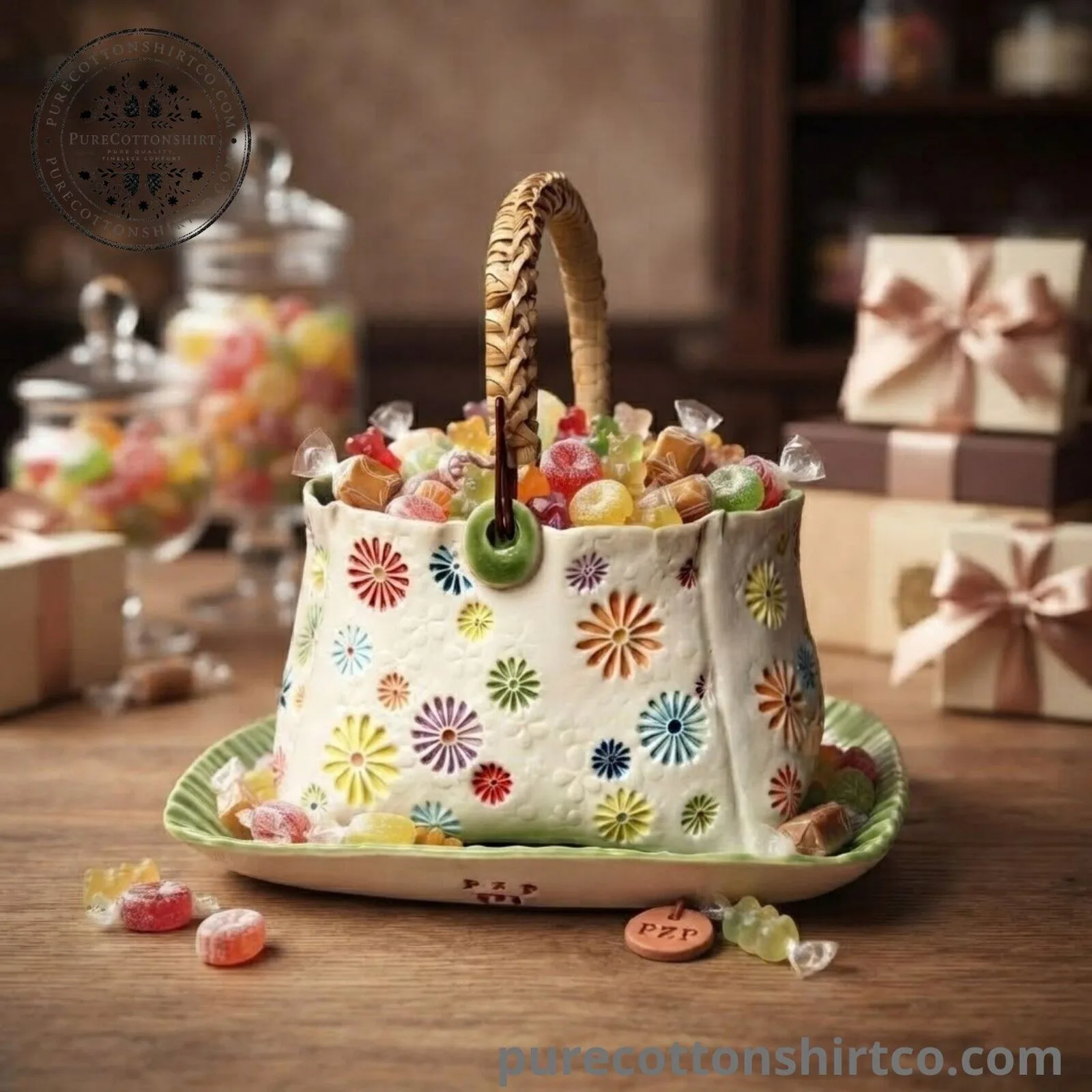 Candy Land Handbag - Novelty Sweet Candy Flower Decor Bag 6 Candy Land Handbag - Novelty Sweet Candy Flower Decor Bag