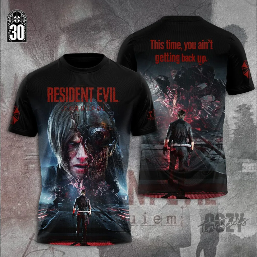Resident Evil Requiem Leon Scott Kennedy Video Game Horror T-Shirt