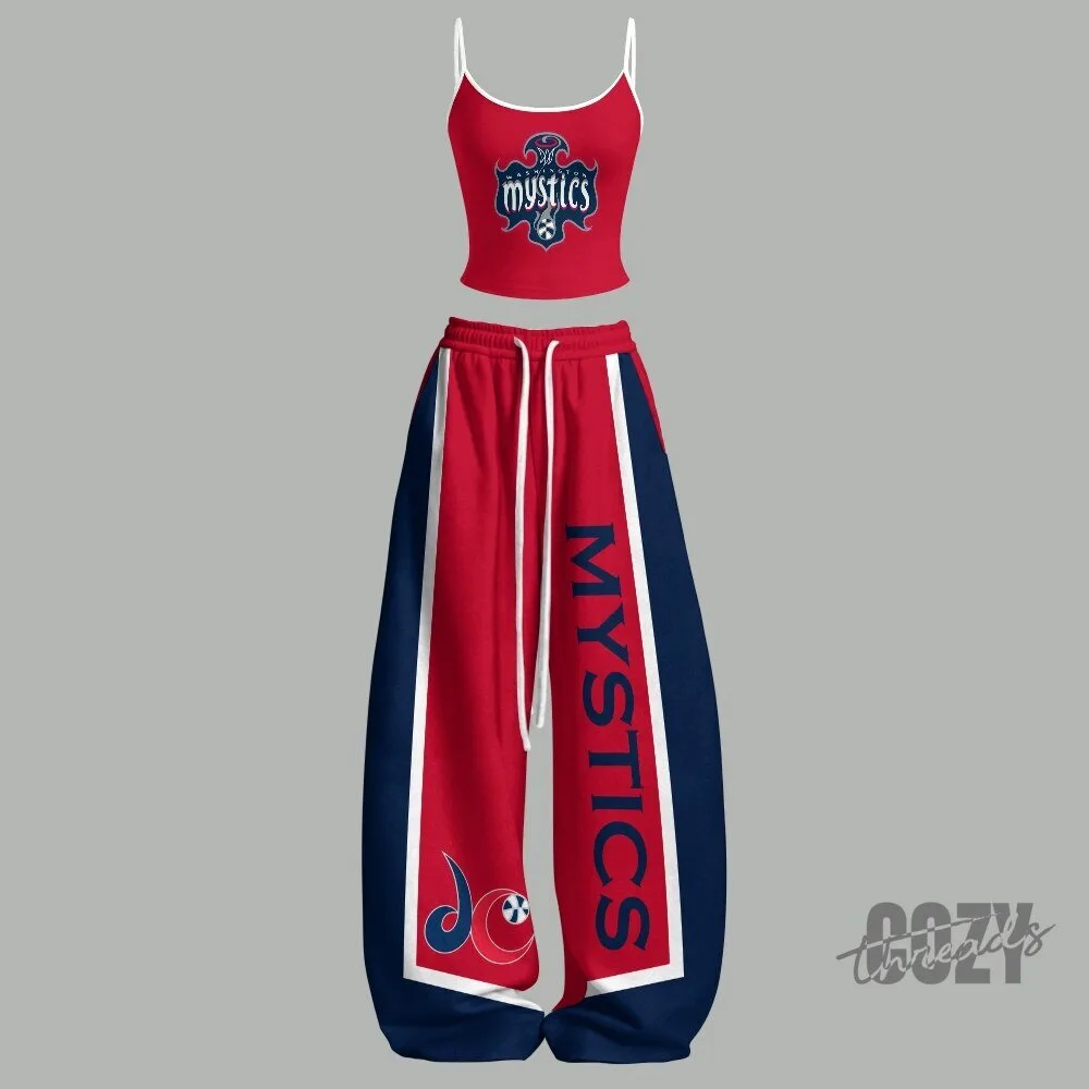 Washington Mystics Women's Basketball Team Two-Piece Crop Top and Pants Set 1 Washington Mystics Women