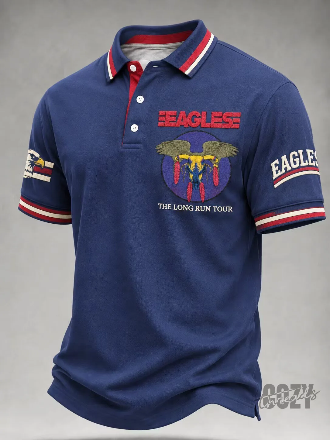 The Eagles The Long Run Tour Band Logo Polo Shirt