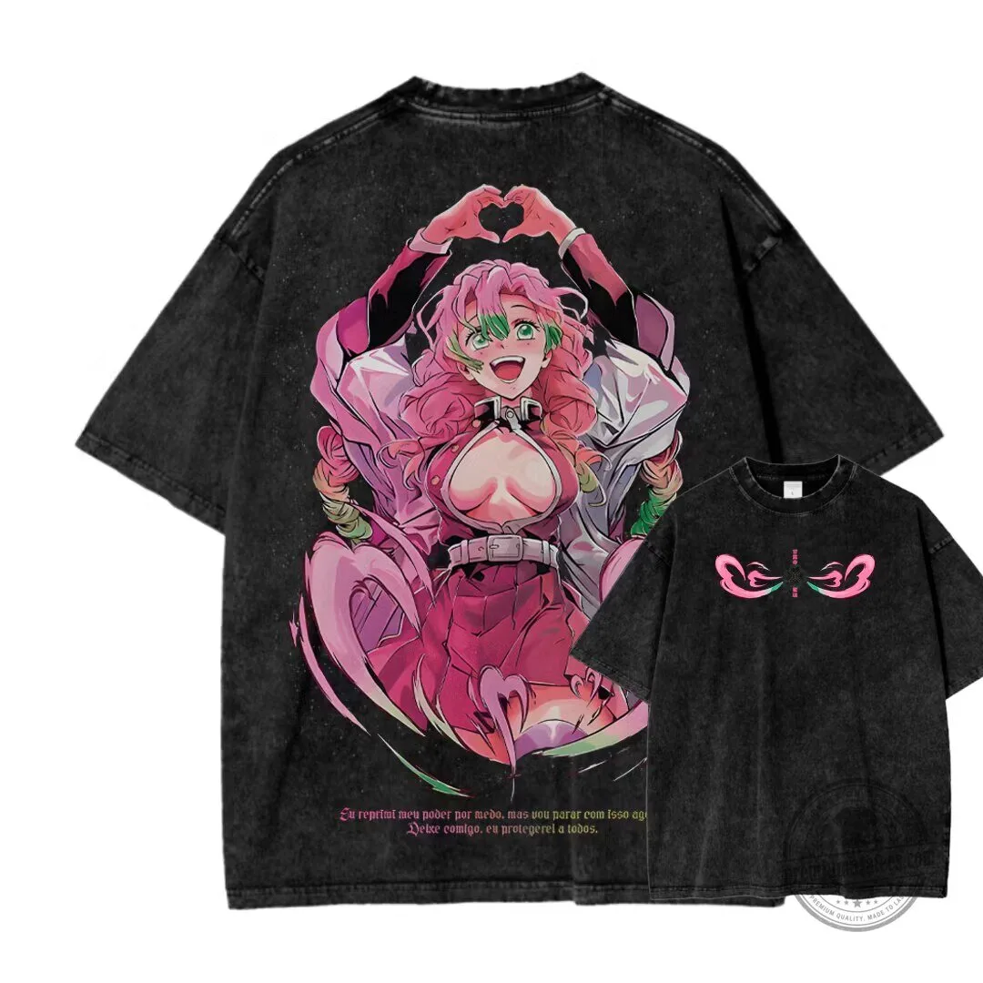 Demon Slayer Mitsuri Kanroji Anime Washed T-Shirt