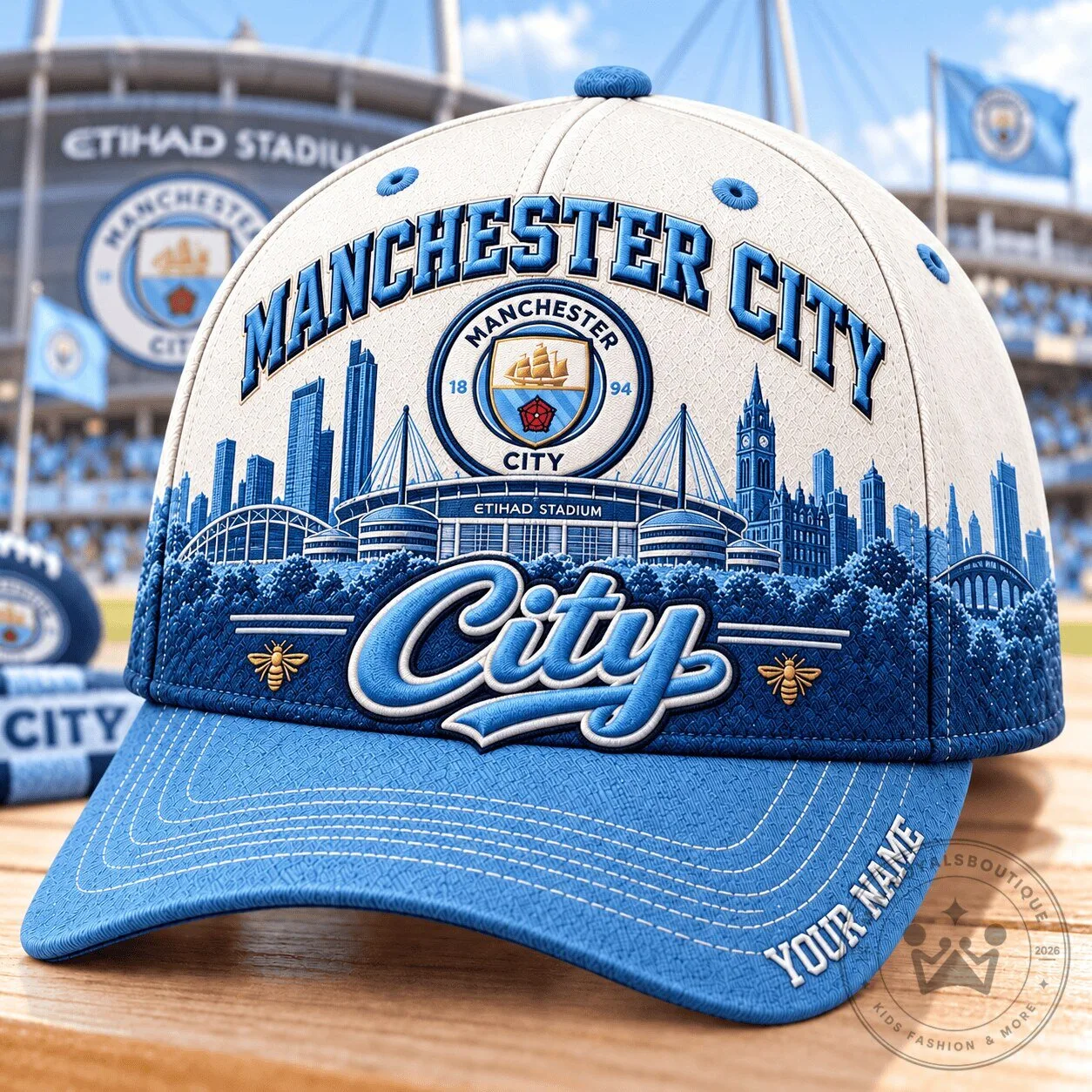 Manchester City Football Club Etihad Stadium Skyline Baseball Cap Hat