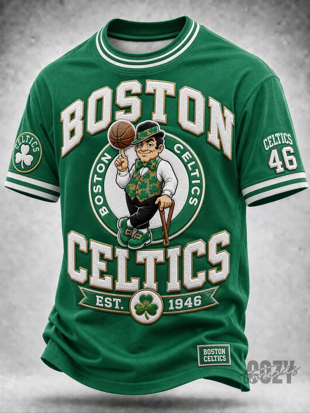 Boston Celtics Lucky The Leprechaun Green Basketball T-Shirt