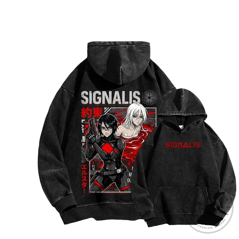 Signalis Elster and Ariane Retro Washed Hoodie