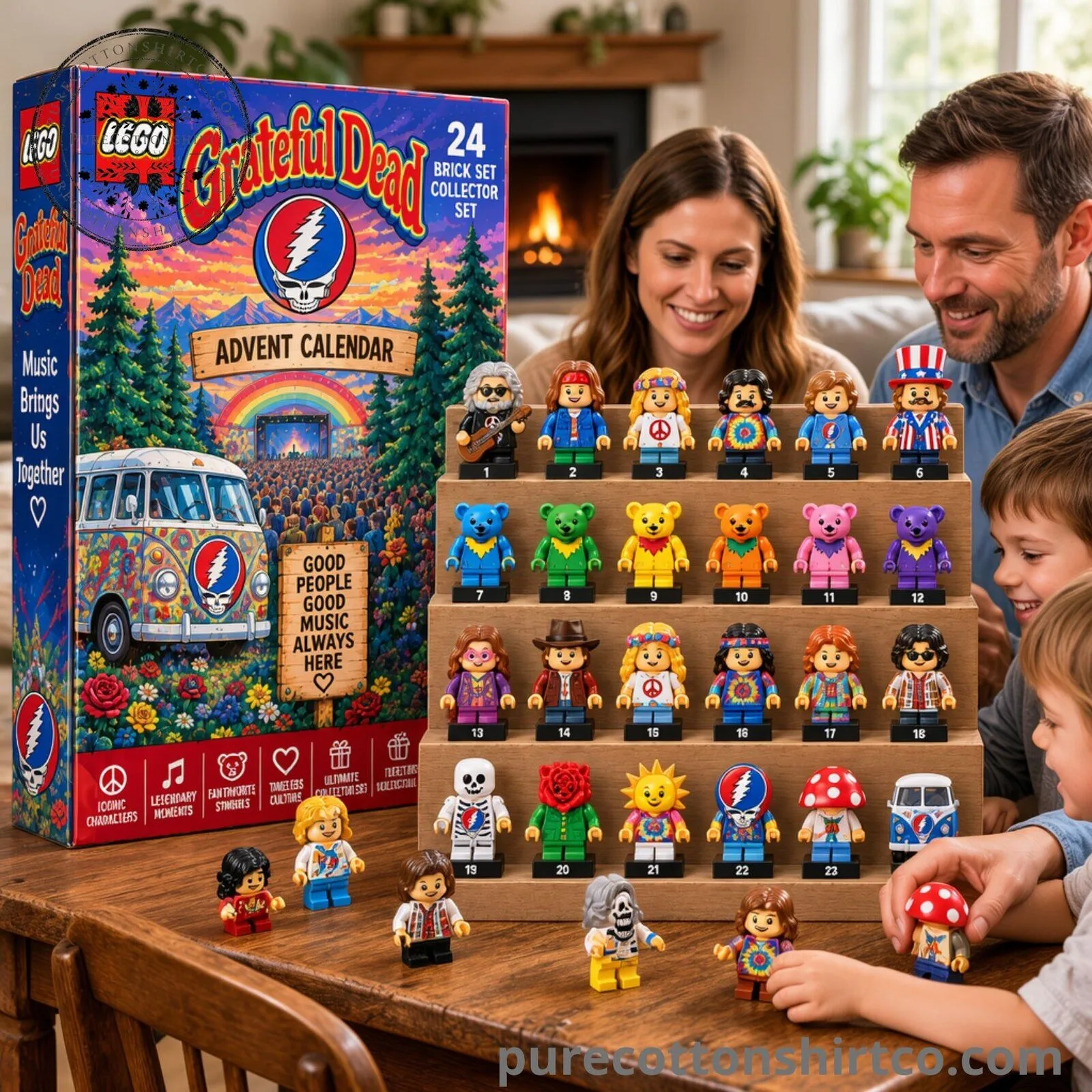 Grateful Dead Christmas People Mini Lego Advent Calendar - 24 Brick Minifigures Set Collector Box 7 Grateful Dead Christmas People Mini Lego Advent Calendar - 24 Brick Minifigures Set Collector Box
