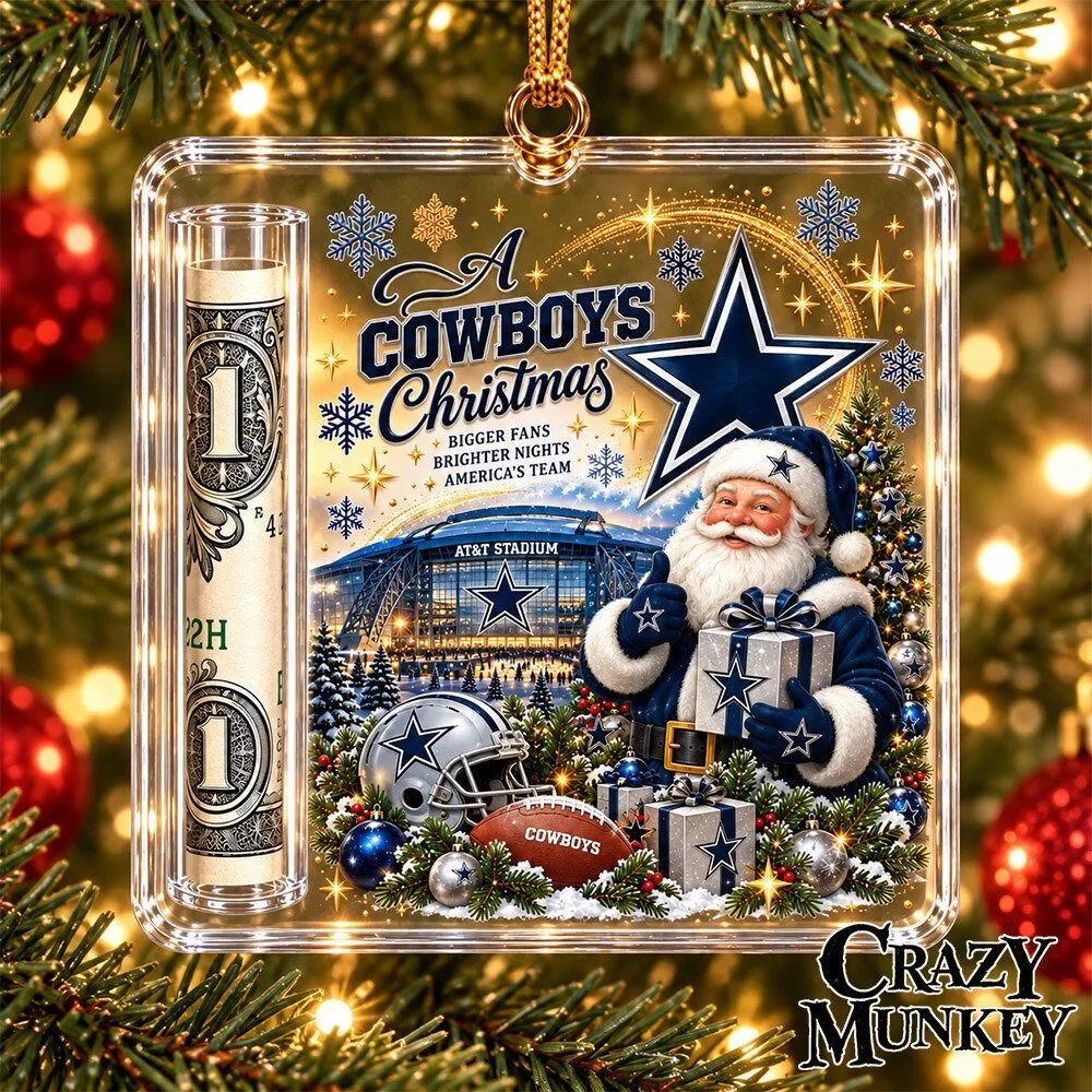 Dallas Cowboys Christmas Concept Fan Ornament Money Holder | Home Decor