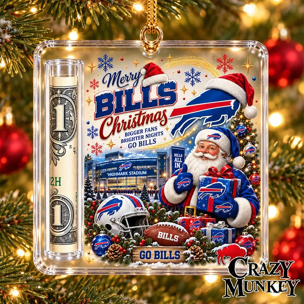 Buffalo Bills Merry Christmas Concept Fan Ornament Money Holder | Home Decor
