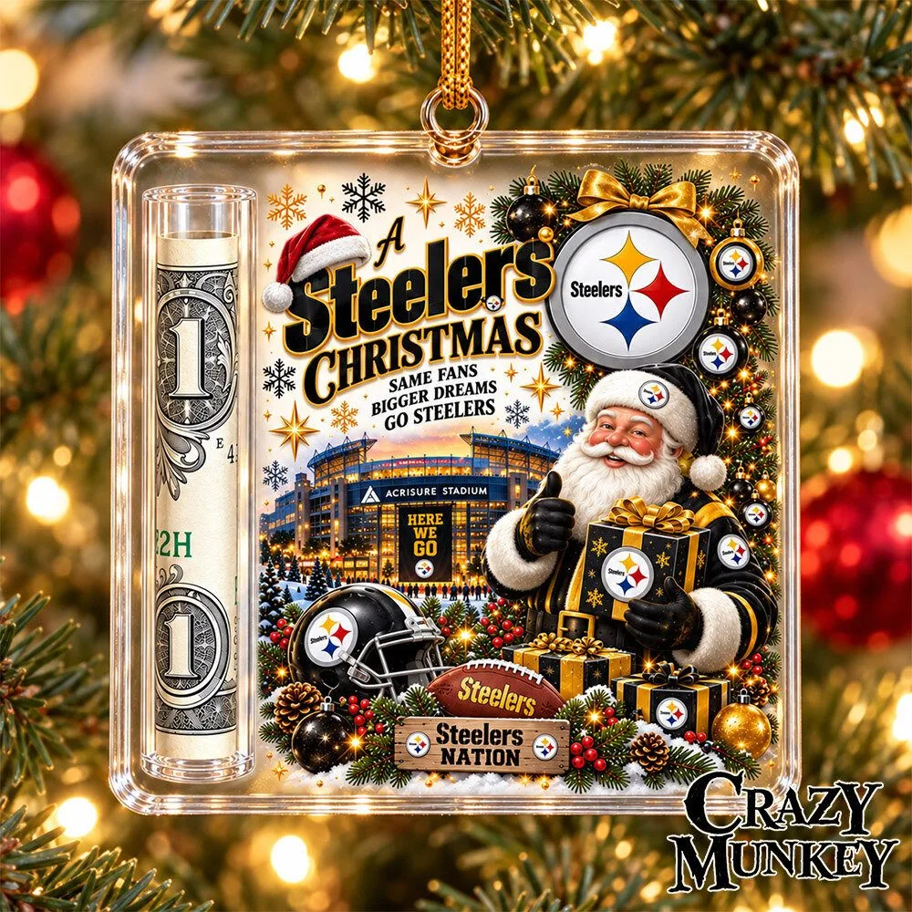 Pittsburgh Steelers Christmas Concept Fan Ornament Money Holder | Home Decor