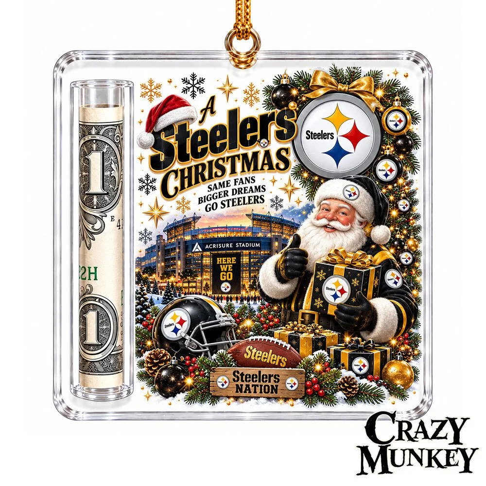 Pittsburgh Steelers Christmas Concept Fan Ornament Money Holder | Home Decor 3 Pittsburgh Steelers Christmas Concept Fan Ornament Money Holder | Home Decor