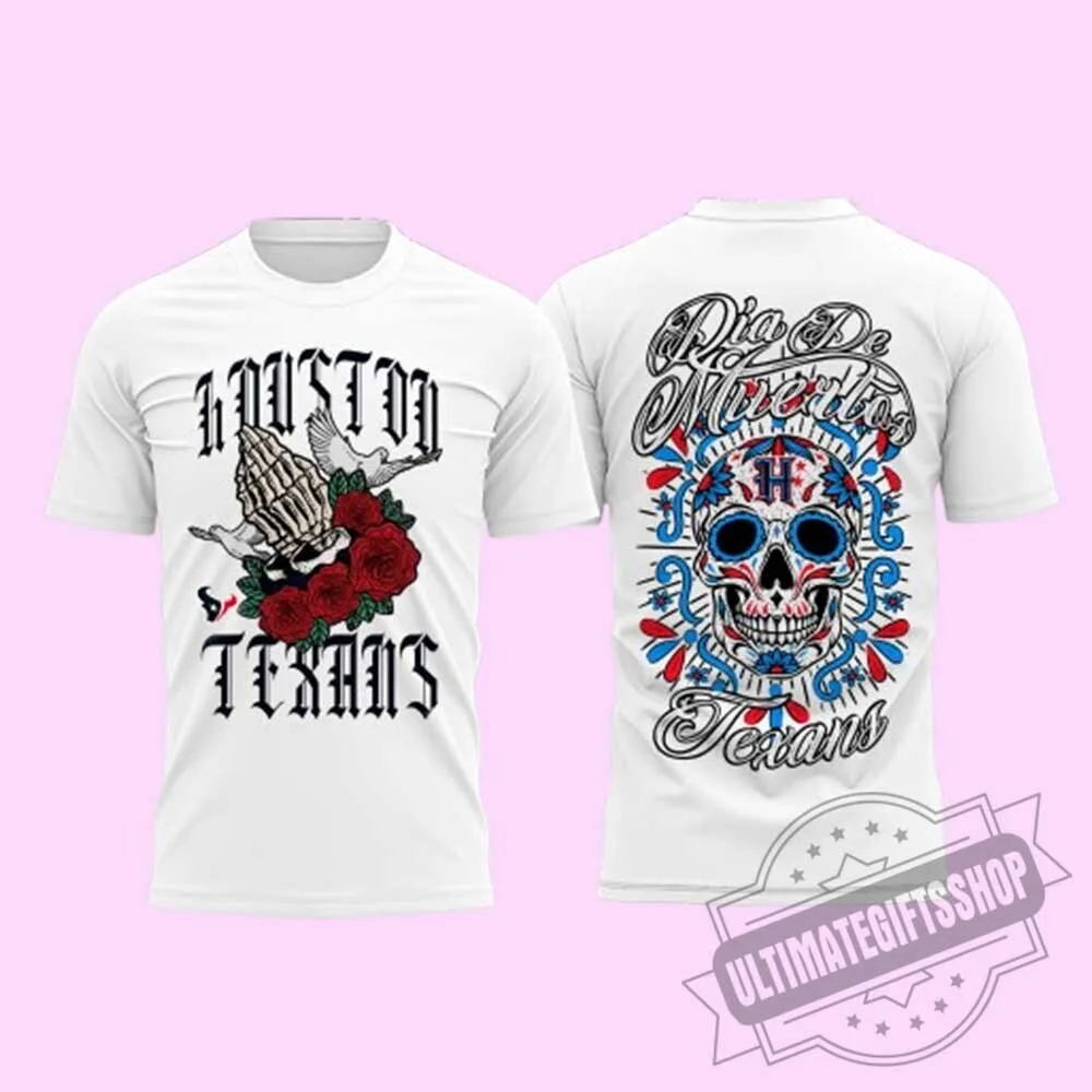 Houston Texans Dia De Los Muertos Sugar Skull Shirt 3 Houston Texans Dia De Los Muertos Sugar Skull Shirt