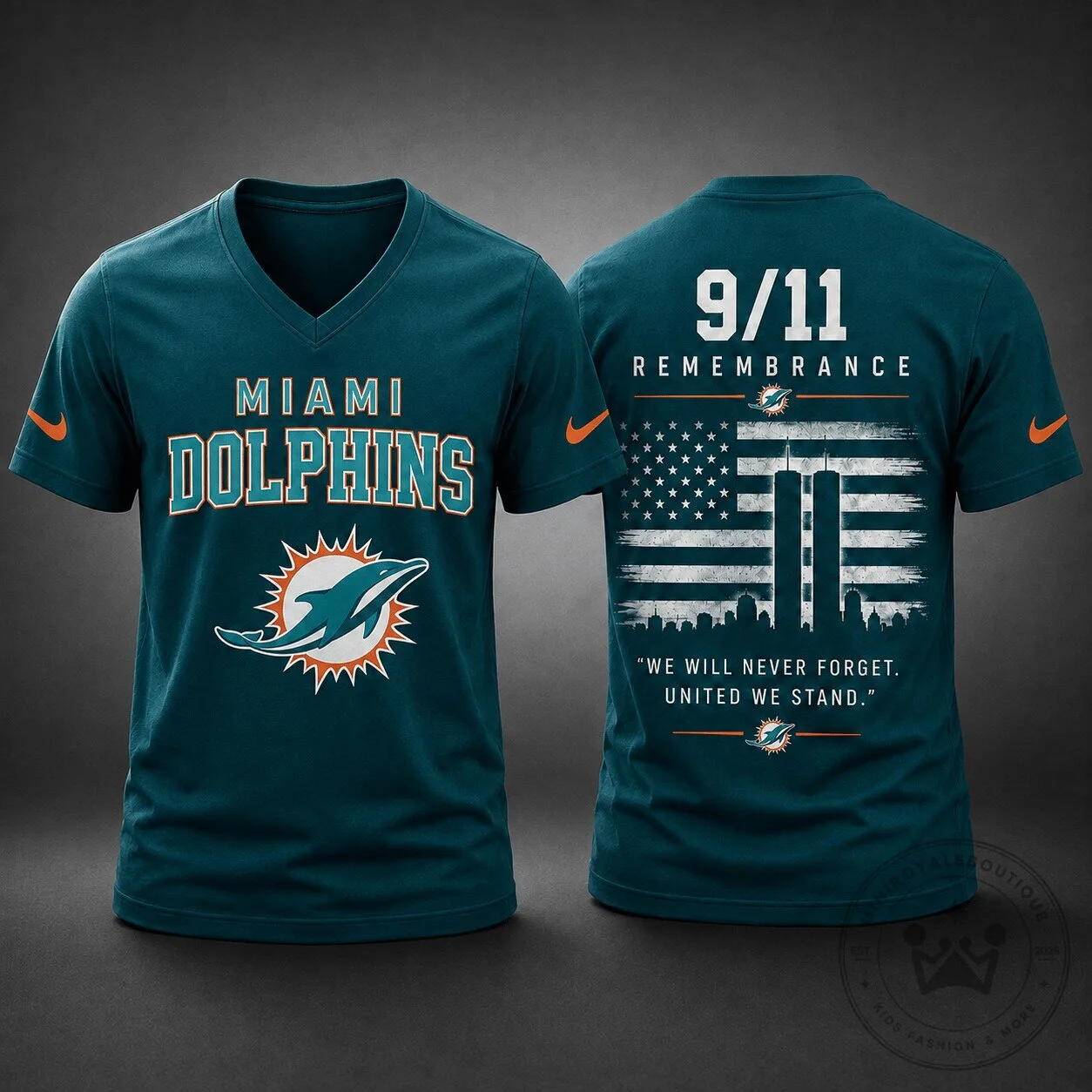 Miami Dolphins Shirt 9/11 Remembrance Tribute V-Neck T-Shirt