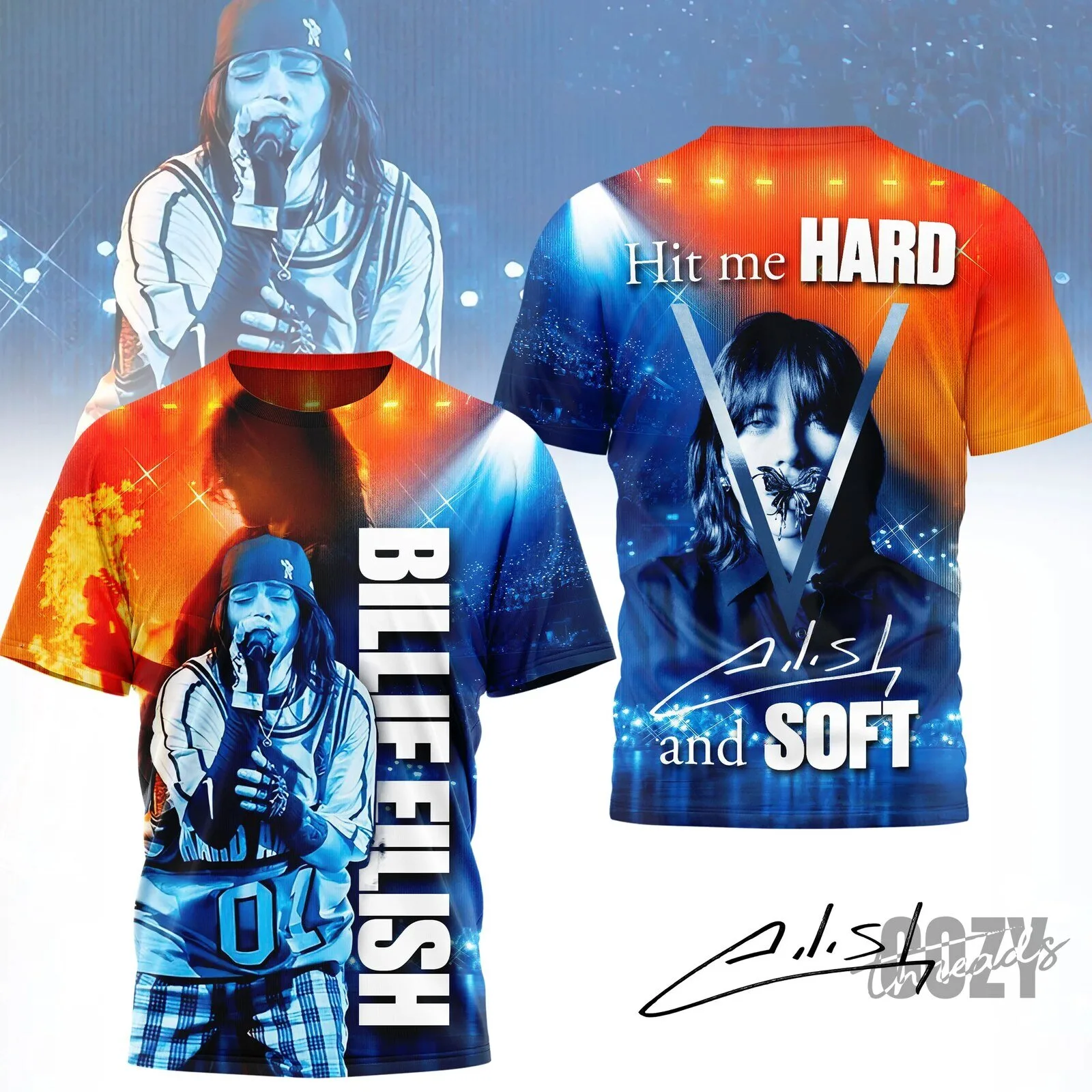 Billie Eilish Hit Me Hard and Soft Photo Collage T-Shirt for Fans