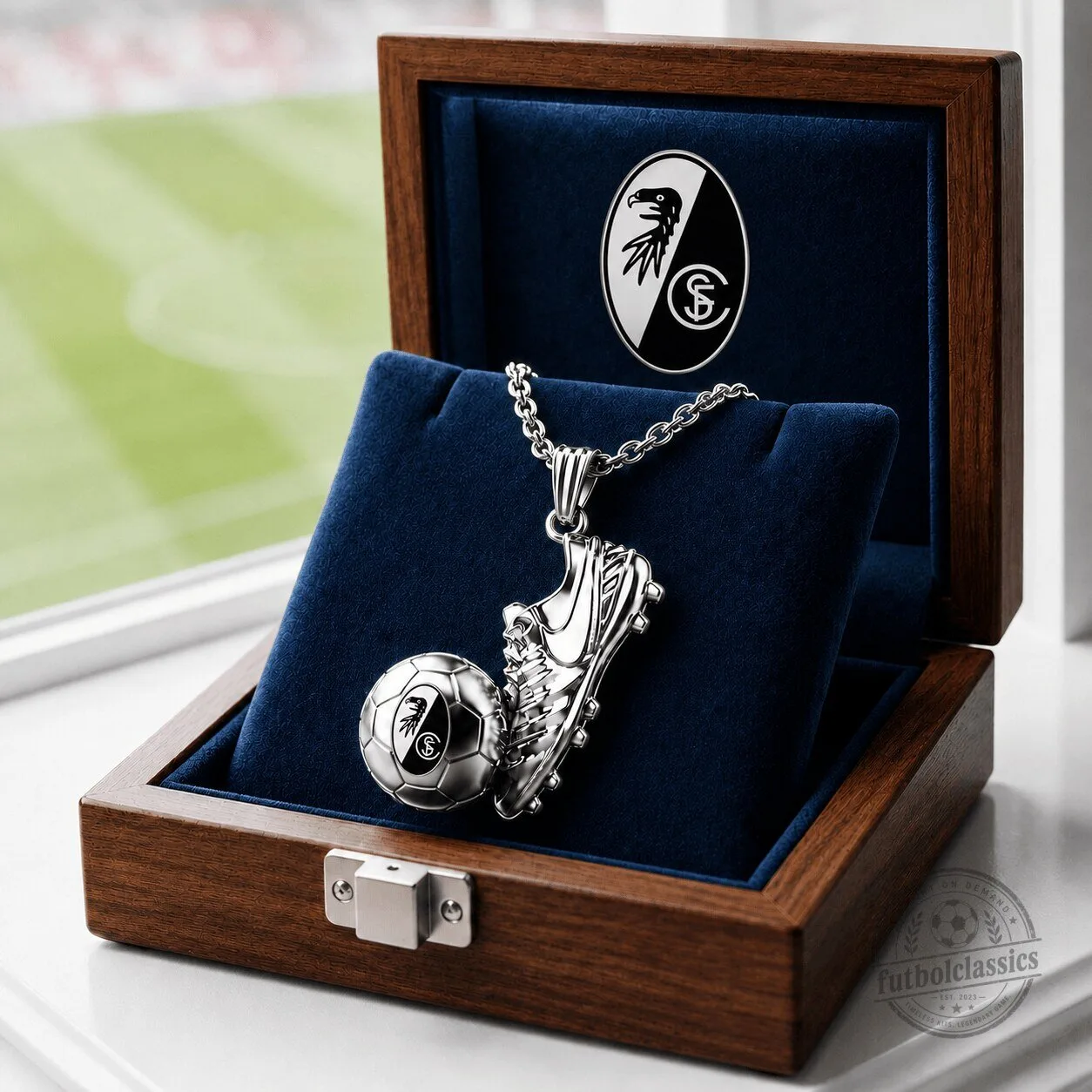 SC Freiburg Bundesliga Football Club Soccer Boot and Ball Pendant Necklace