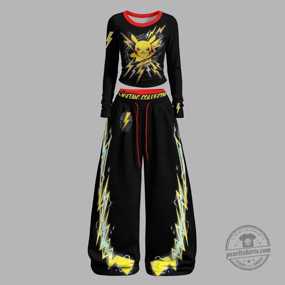 Pokemon Pikachu Lightning Bolt Long Sleeve Shirt and Pants Set