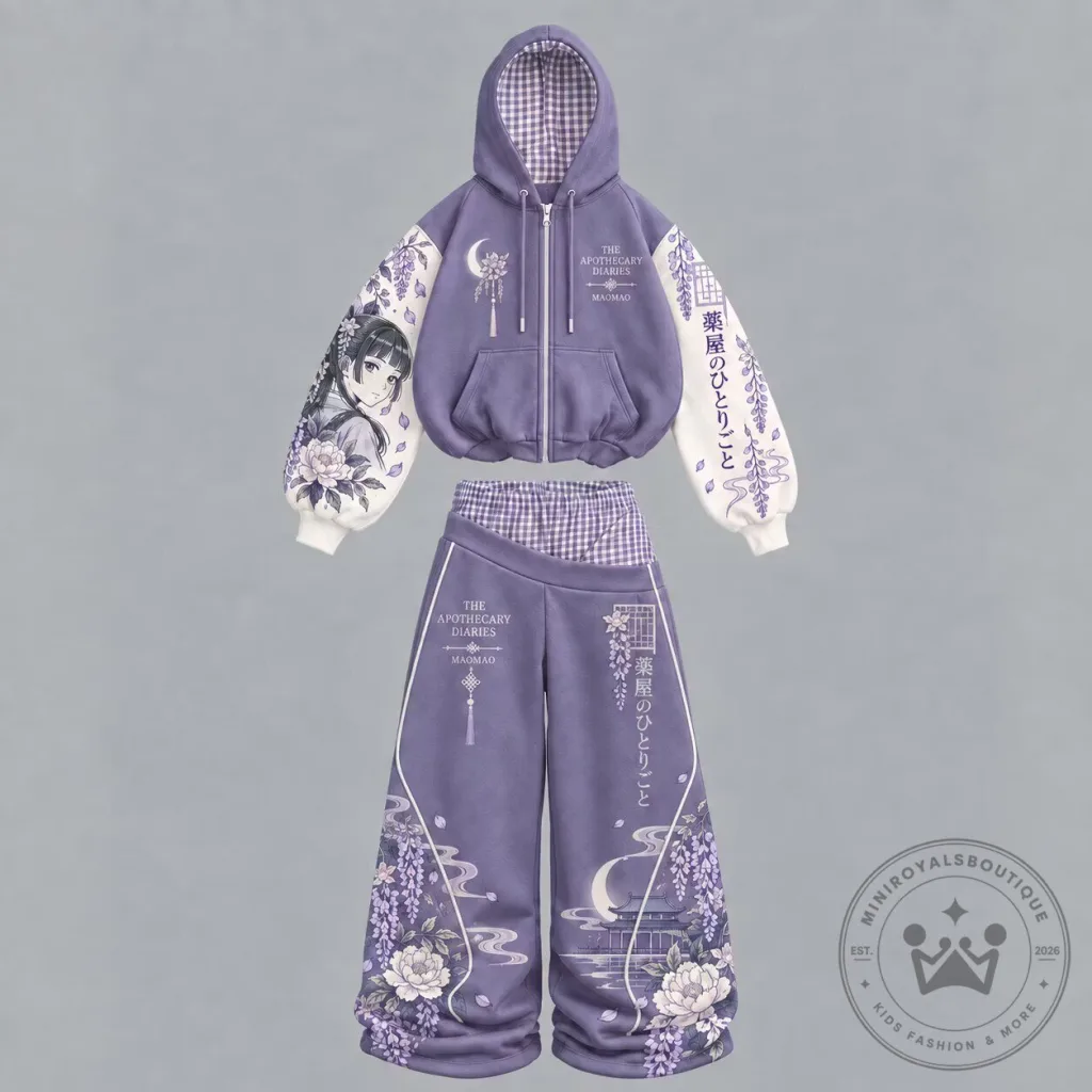 The Apothecary Diaries Maomao Anime Purple Hooded Sweatshirt and Pants Set