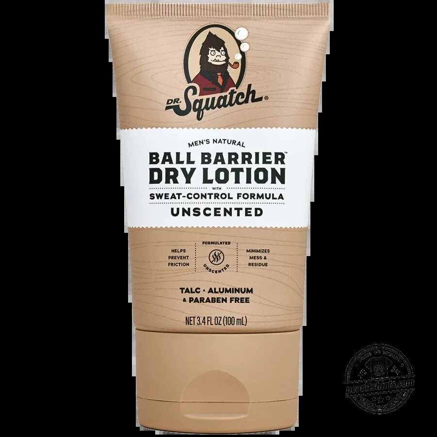 Dr. Squatch Men's Natural Ball Barrier Dry Lotion Unscented Sweat Control Formula 1 Dr. Squatch Men's Natural Ball Barrier Dry Lotion Unscented Sweat Control Formula