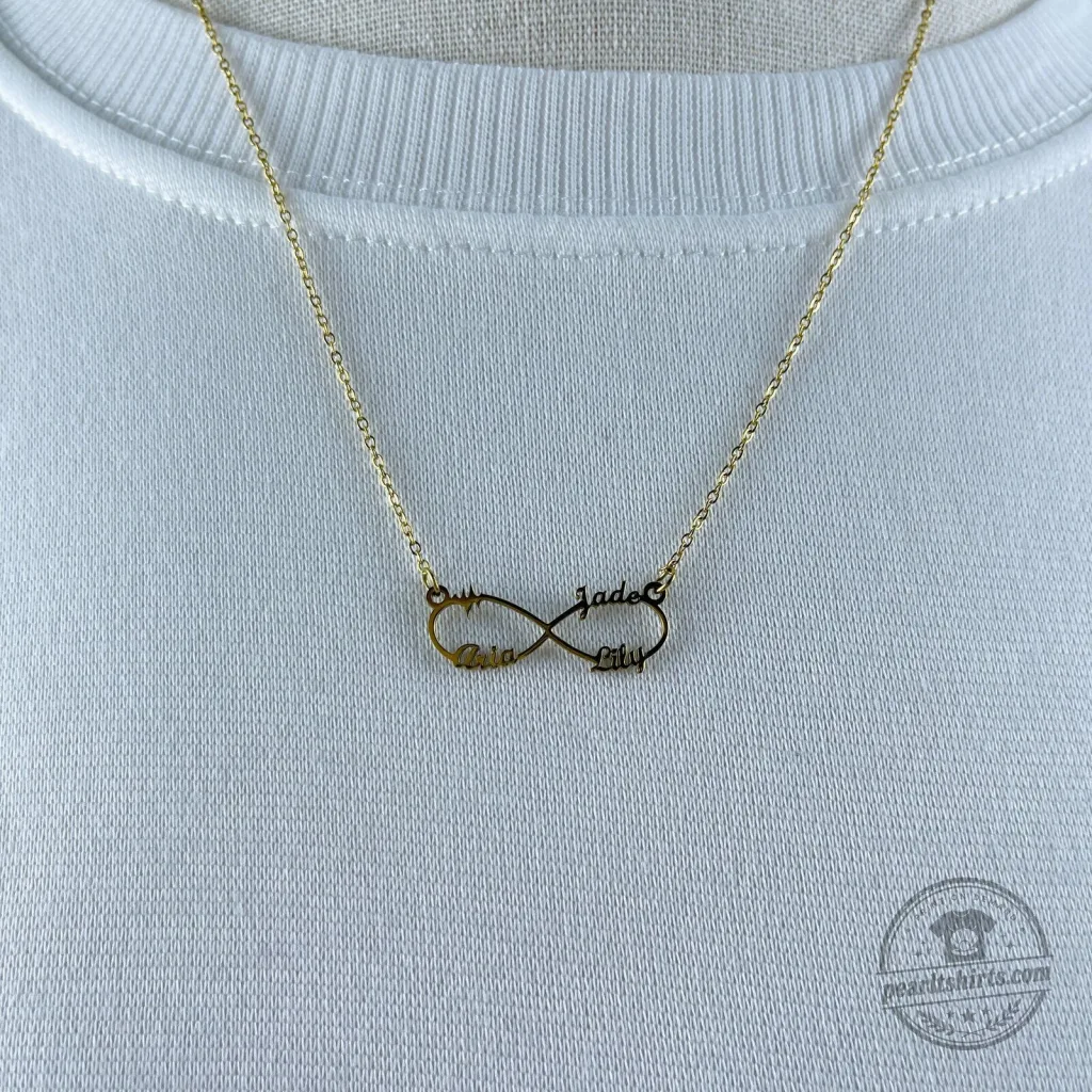 Personalized Infinity Name Necklace, Custom Gold Plated Love Symbol Pendant 48 Personalized Infinity Name Necklace, Custom Gold Plated Love Symbol Pendant