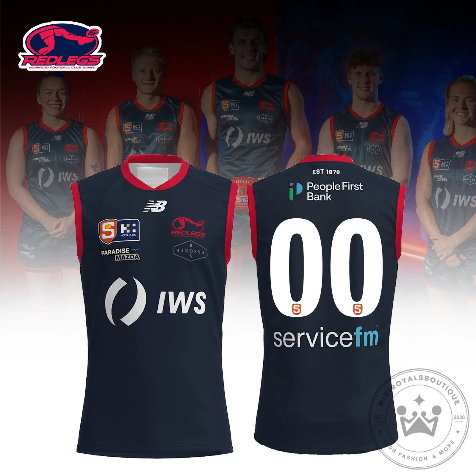 Norwood Redlegs Football Club SANFL Team Supporter Sleeveless Jersey