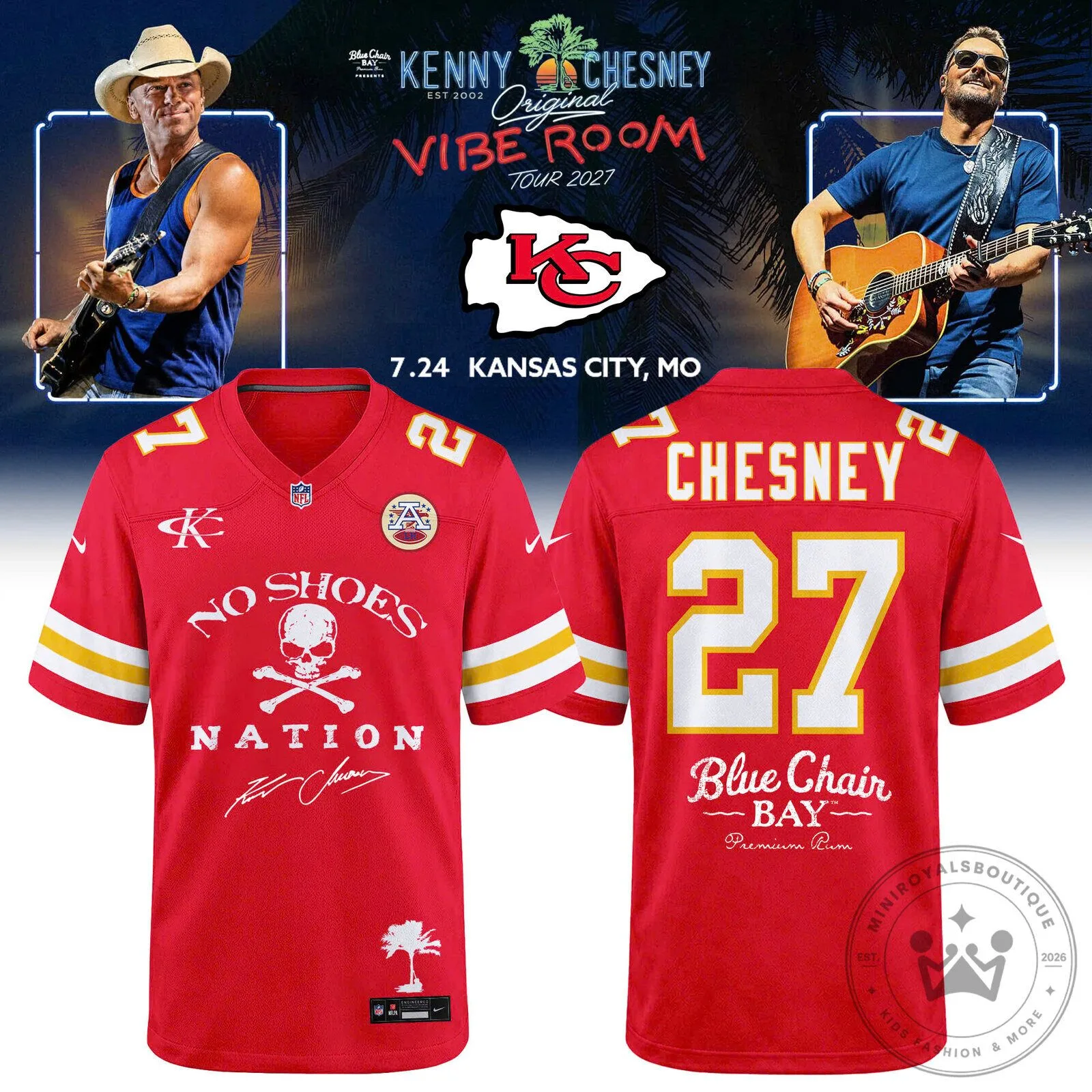 Kenny Chesney No Shoes Nation Kansas City Chiefs Football Jersey