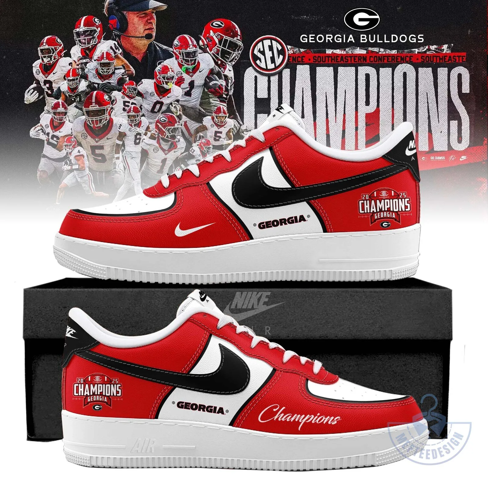 _ .Georgia Bulldogs 2025 SEC Football Champions AF1 Sneaker – BTF Trend