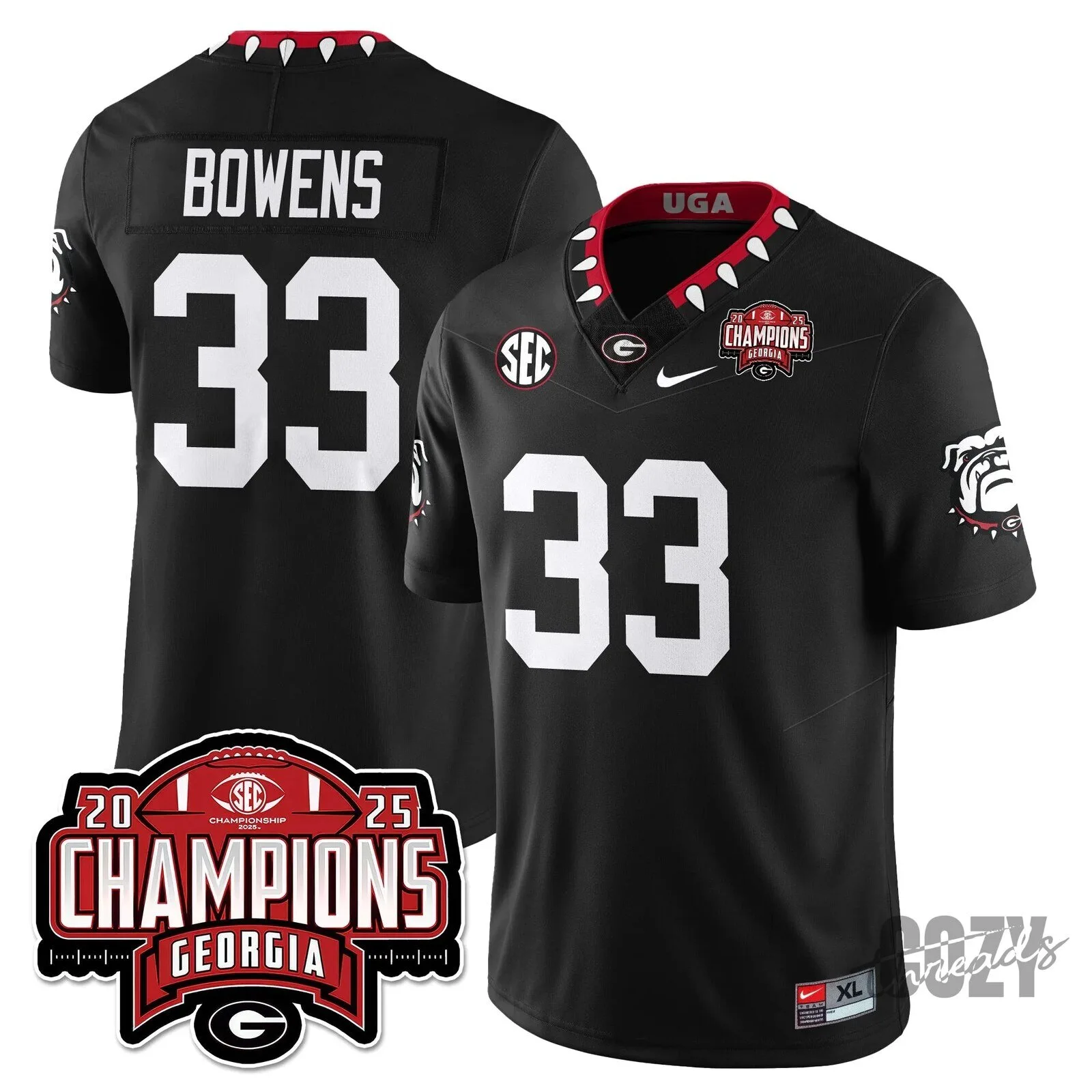 Black Jersey for 2025 National Champions Georgia Bulldogs SEC Football