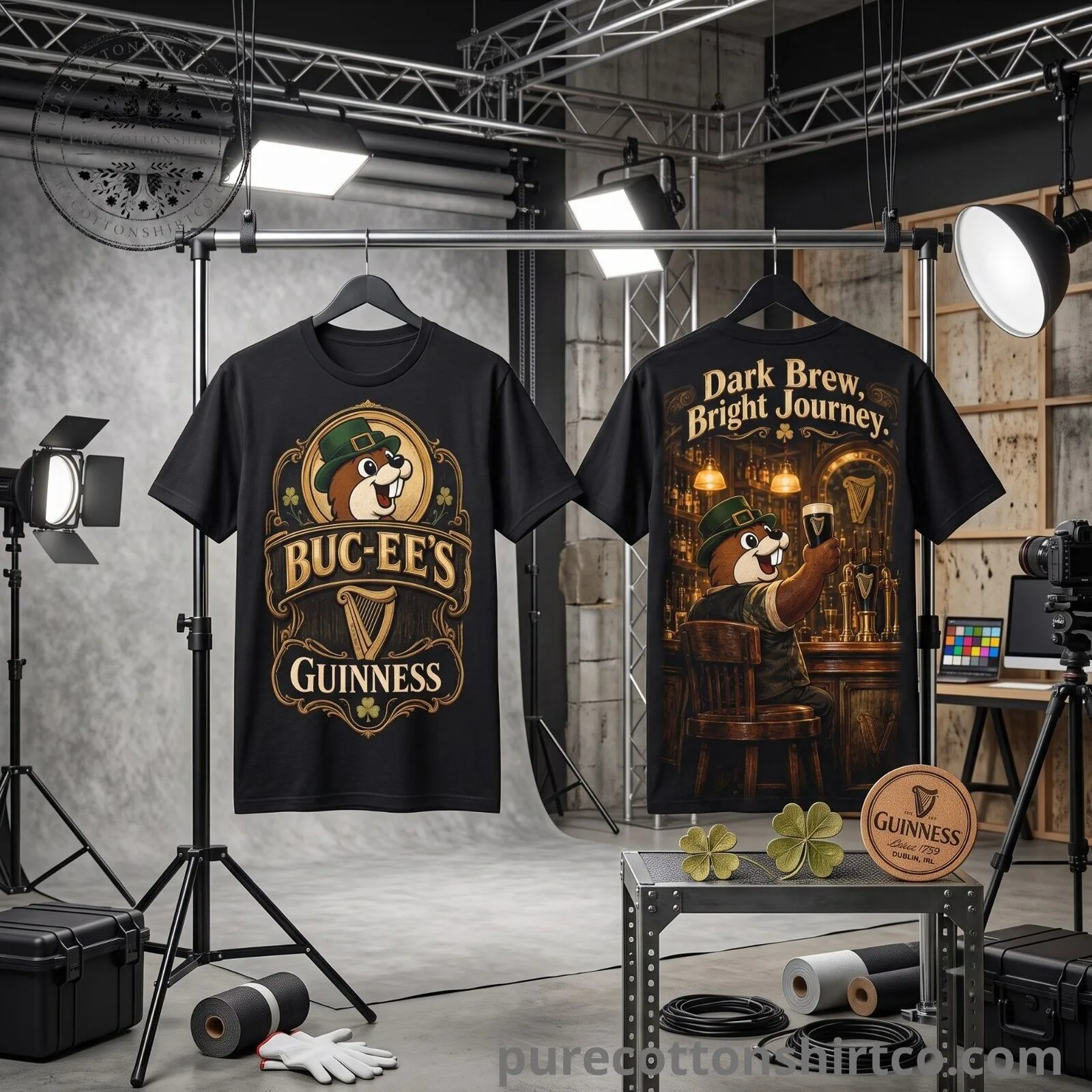 Buc-ee’s x Guinness St. Patrick’s Day T-Shirt - Beaver Irish Pub Dark Brew Shirt 5 Buc-ee’s x Guinness St. Patrick’s Day T-Shirt - Beaver Irish Pub Dark Brew Shirt