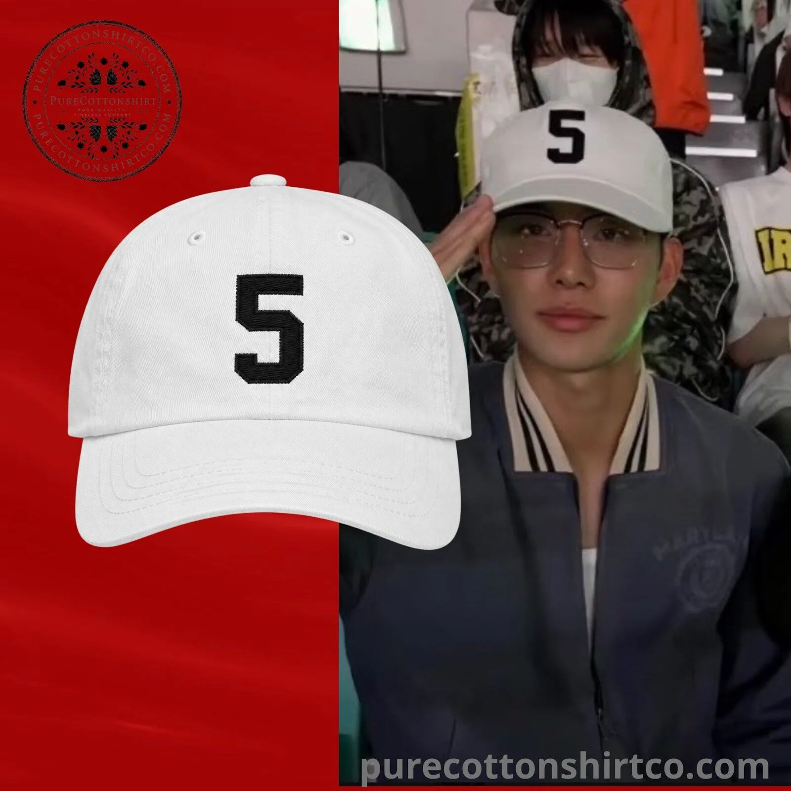 Taeyong NCT Number 5 Embroidered Baseball Cap 3 Taeyong NCT Number 5 Embroidered Baseball Cap