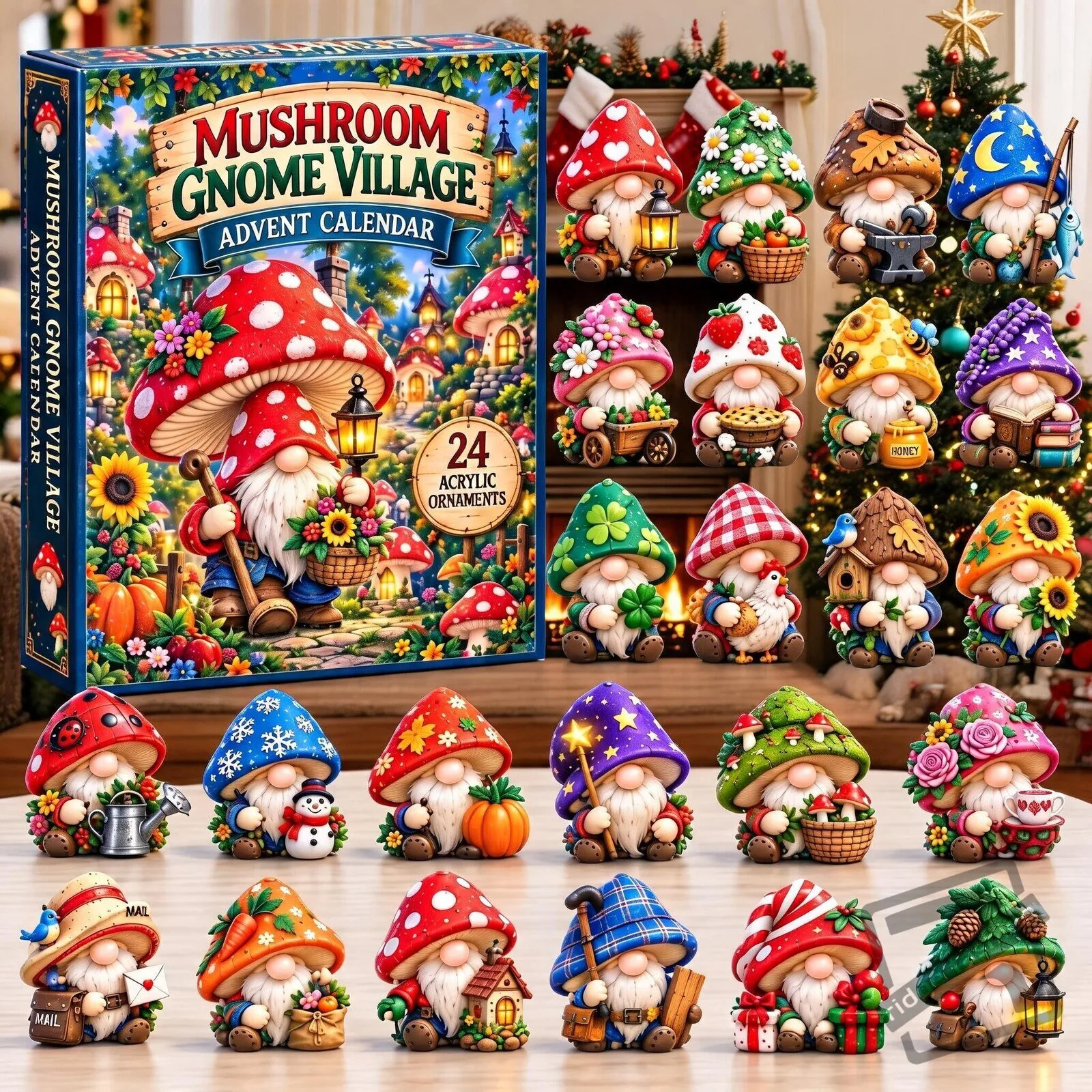 Mushroom Gnome Village Advent Calendar 2026