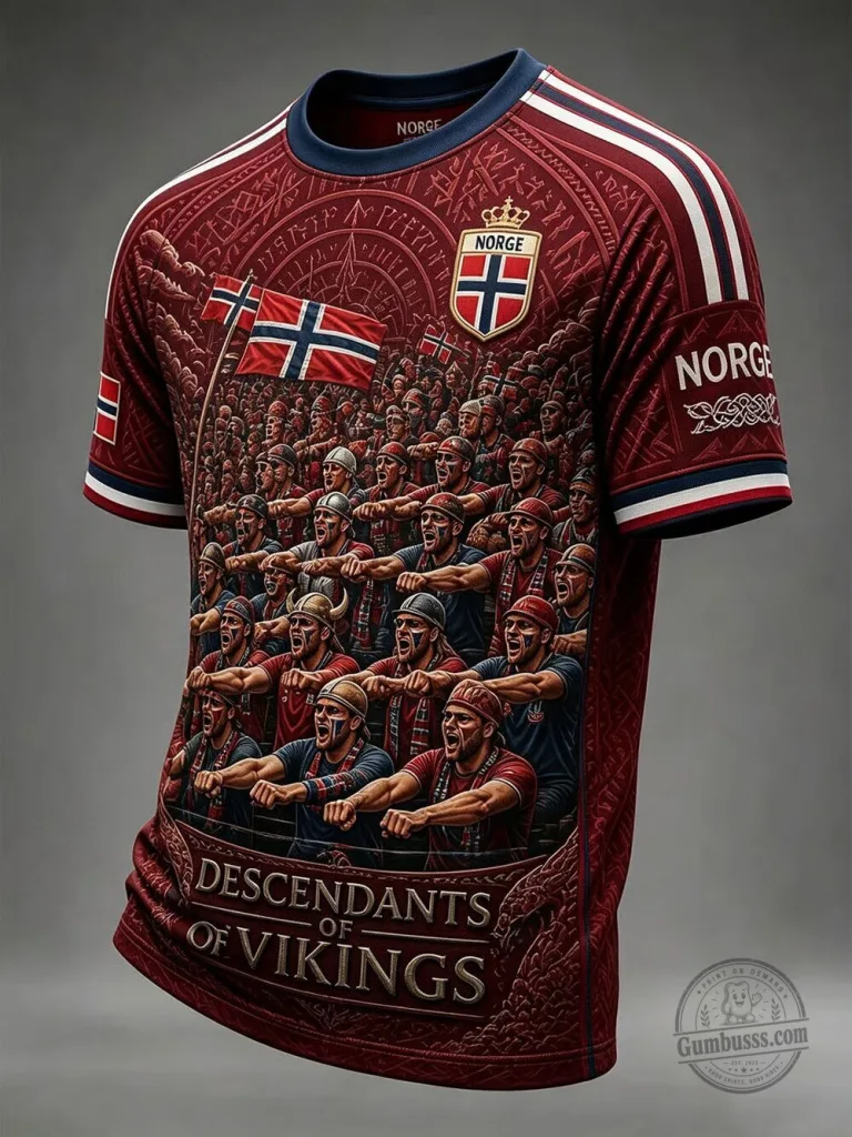 Vikings Football Norway Descendants Fan Graphic Short Sleeve Jersey 18 Vikings Football Norway Descendants Fan Graphic Short Sleeve Jersey
