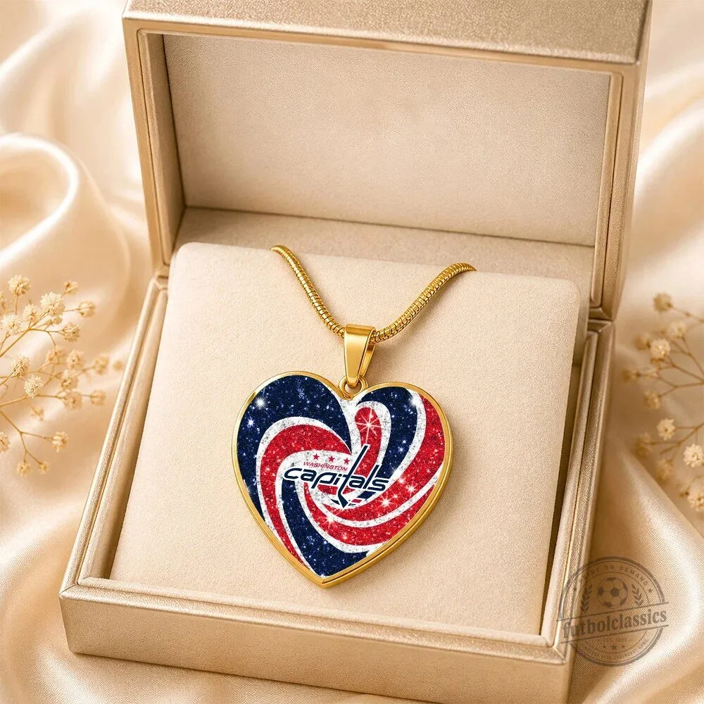 Washington Capitals National Hockey League Heart Shaped Pendant Necklace
