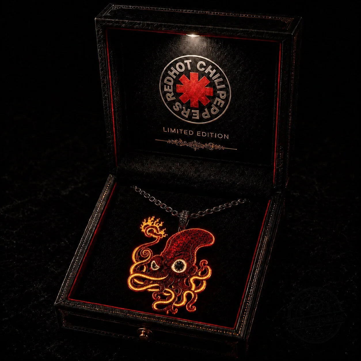 Red Hot Chili Peppers Octopus Pendant Necklace with Chain, Limited Edition
