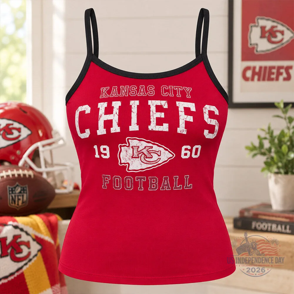 Taylor Swift Kansas City Chiefs 1960 Football Cami Tank Top Shirt 2026 Taylor Swift Kansas City Chiefs 1960 Football Cami Tank Top 2026 – image 2 of 4