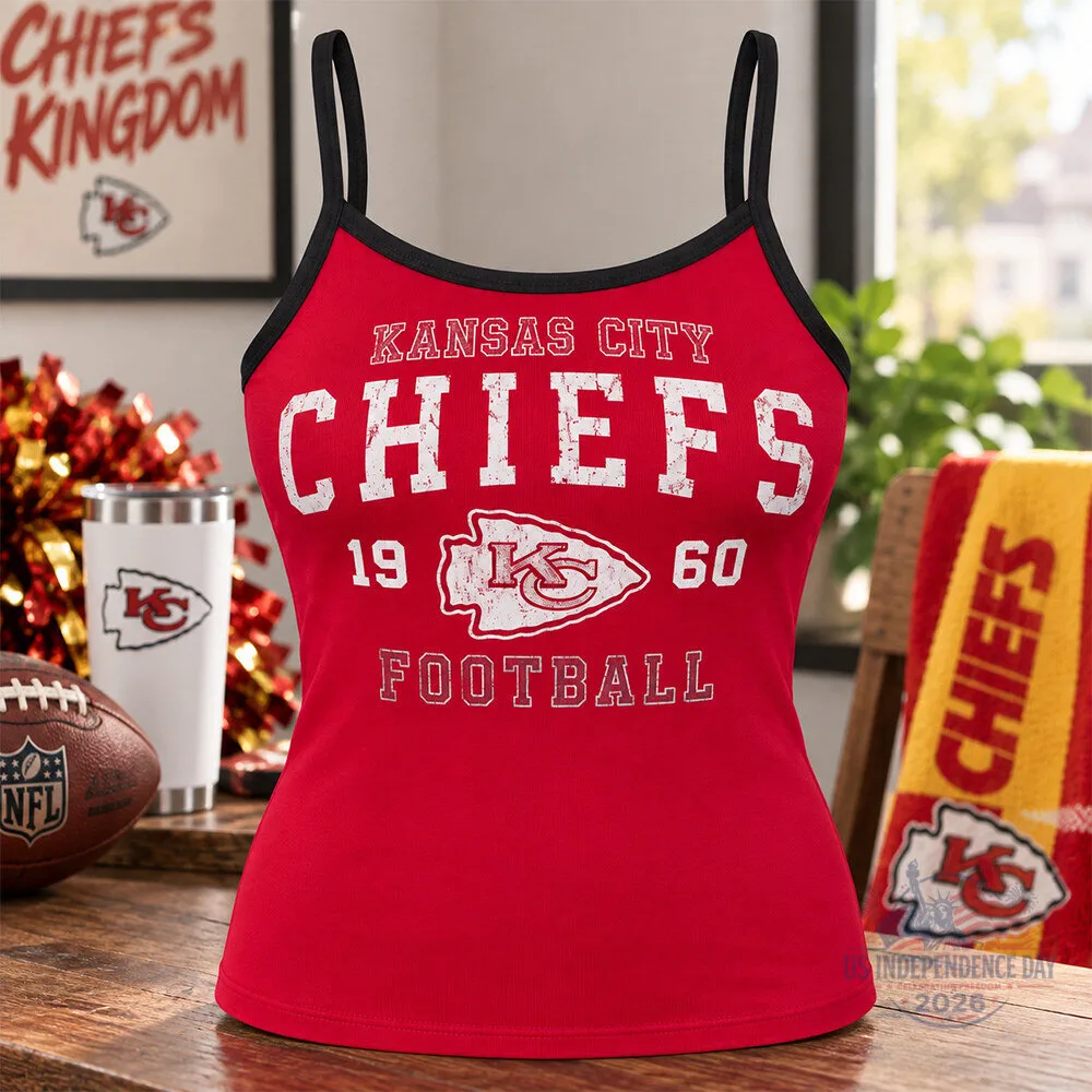 Taylor Swift Kansas City Chiefs 1960 Football Cami Tank Top Shirt 2026 Taylor Swift Kansas City Chiefs 1960 Football Cami Tank Top 2026 – image 3 of 4