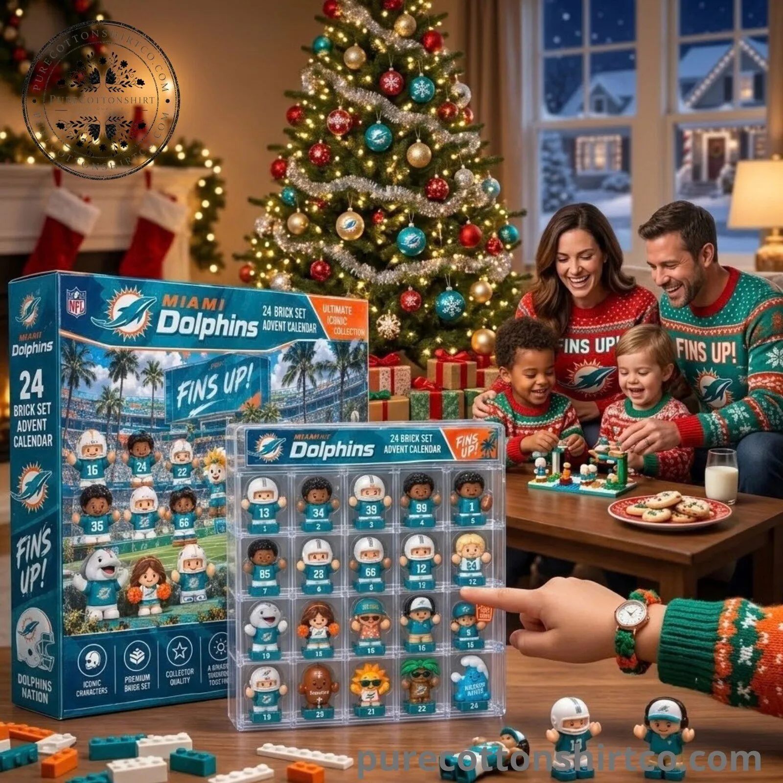 Miami Dolphins 2026 Christmas Mini Lego Advent Calendar - 24 Brick Set Collector Box 7 Miami Dolphins 2026 Christmas Mini Lego Advent Calendar - 24 Brick Set Collector Box