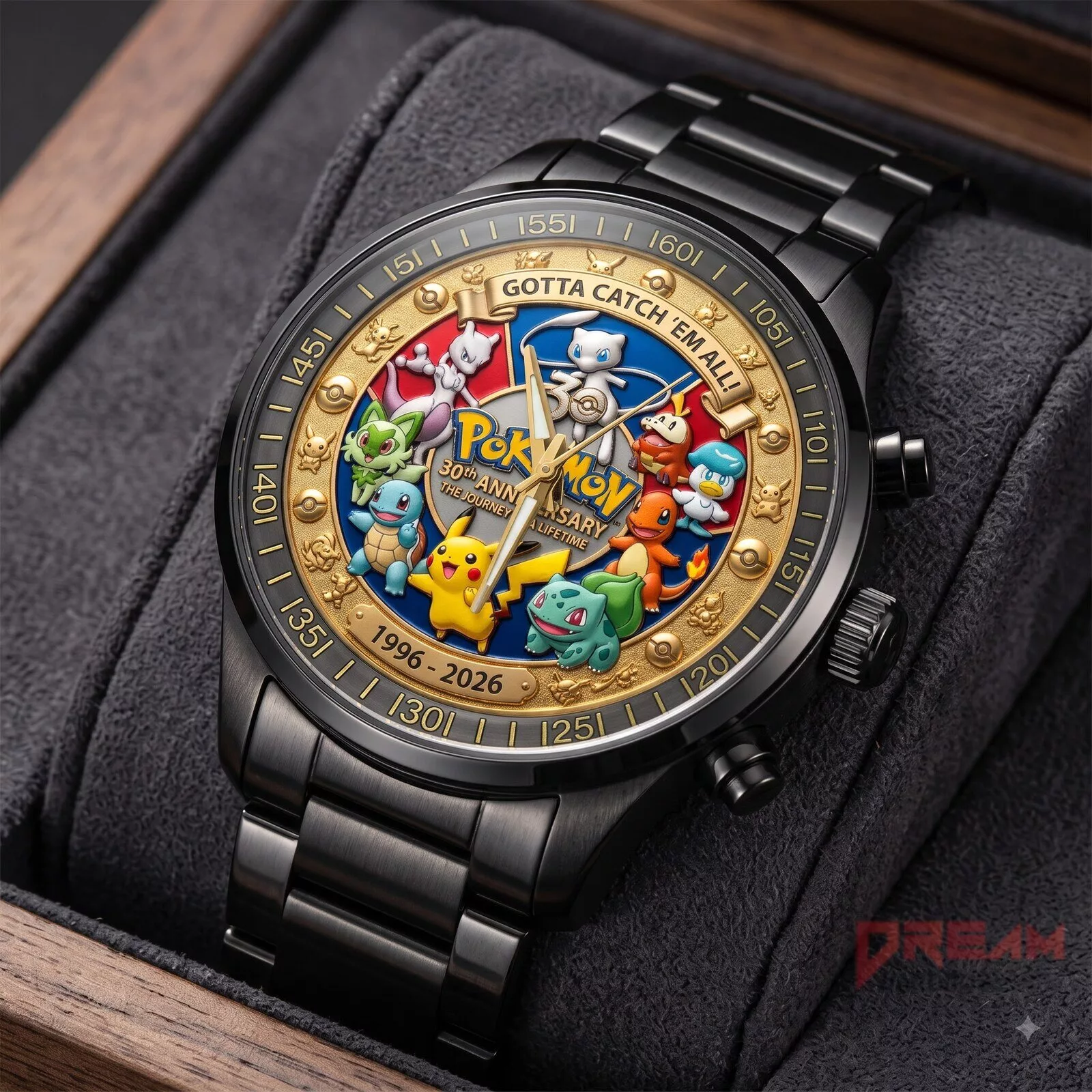 Pokemon 30th Anniversary 2026 Black Stainless Steel Watch 2 Pokemon 30th Anniversary 2026 Black Stainless Steel Watch